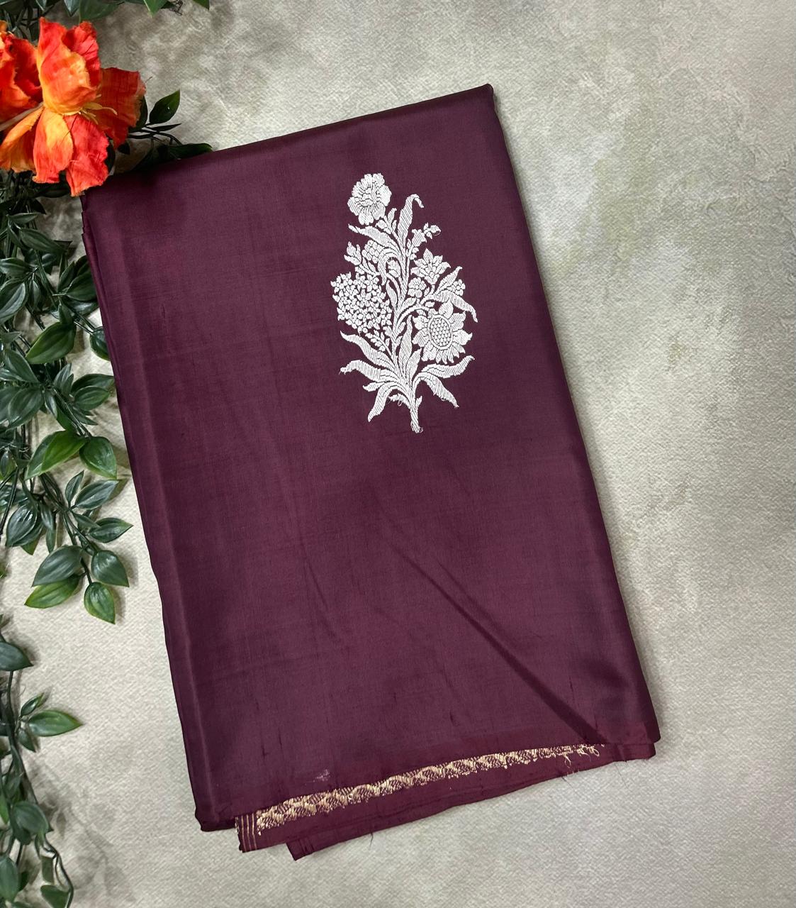Brown lightweight banarasi silk-10 saree