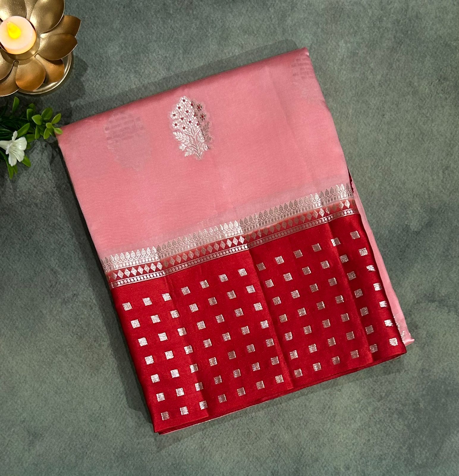 Pastel Pink lightweight banarasi silk-10 saree