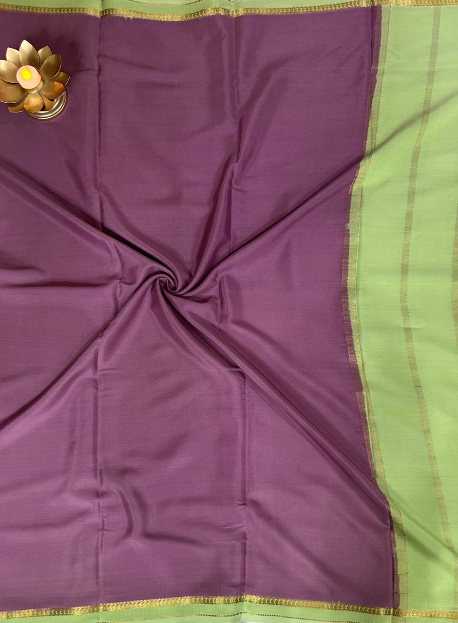 Onion pink one inch border pure mysore silk saree-10