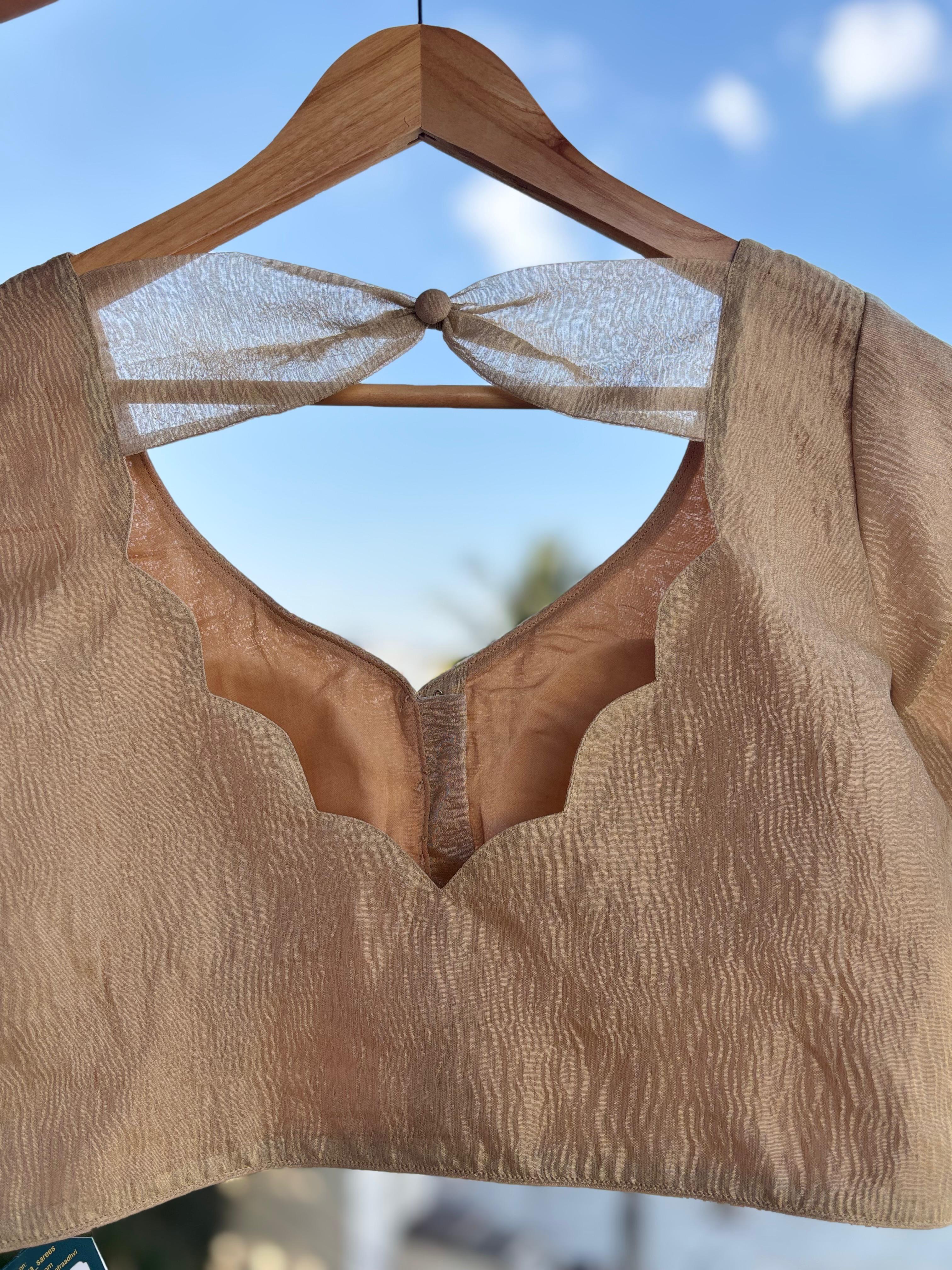 Beige crush tissue blouse