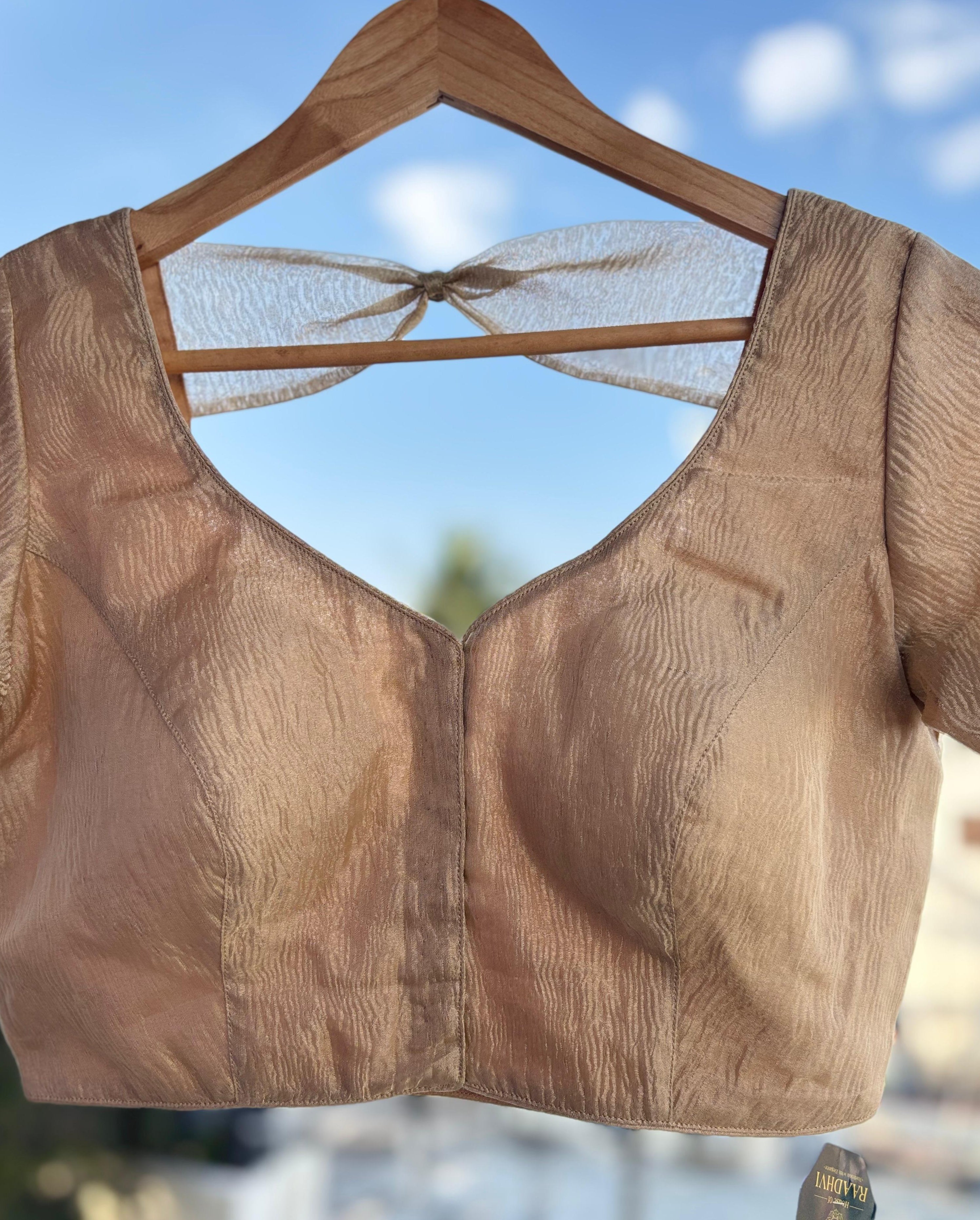 Beige crush tissue blouse