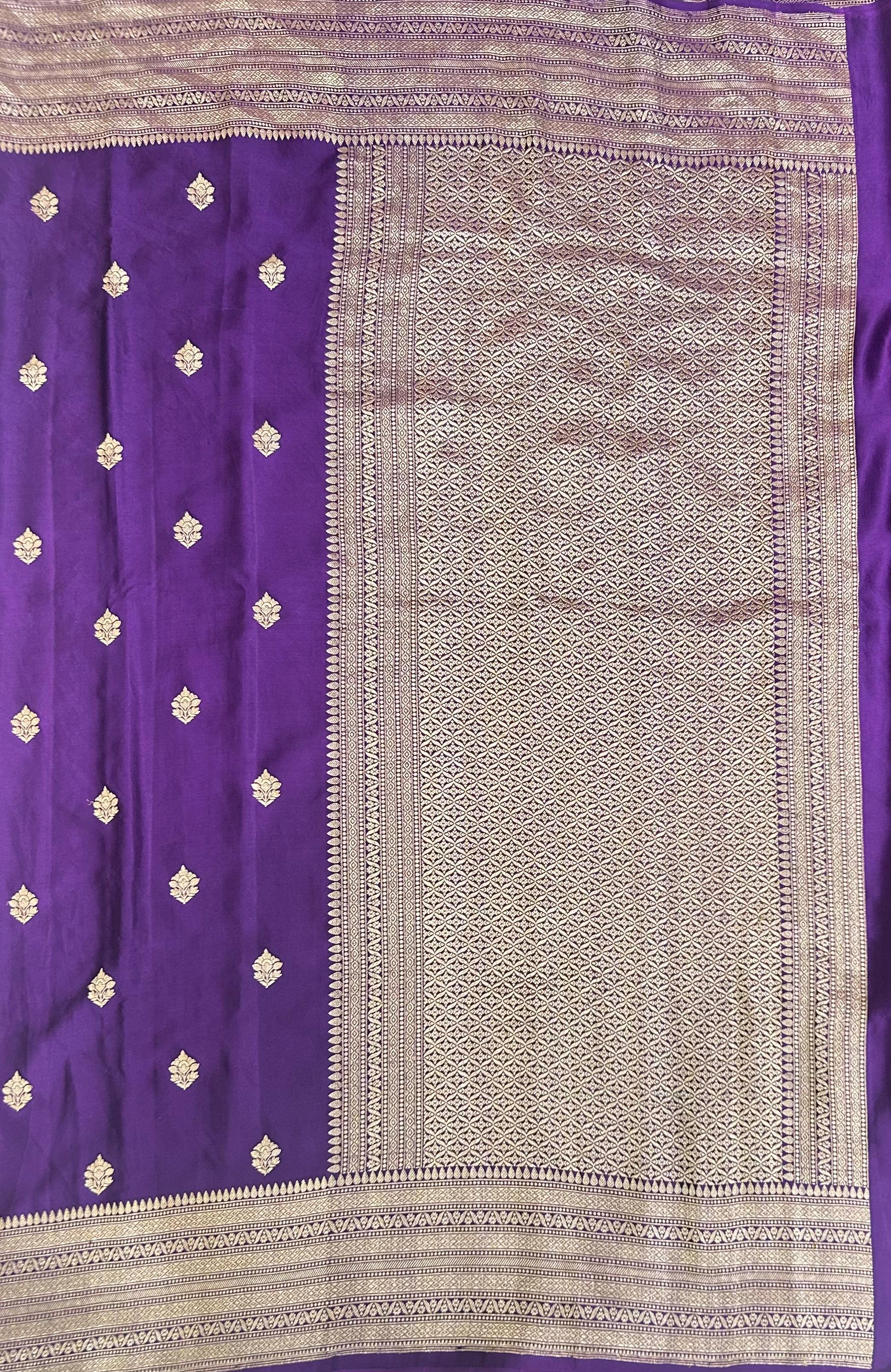 Purple pure mushroom satin silk-11 saree