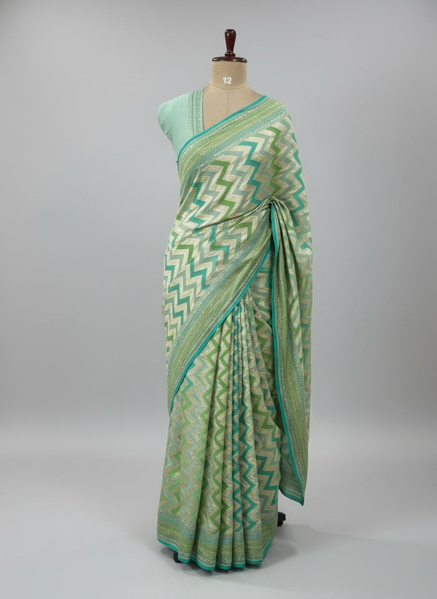 Rankart stripes pure georgette-11  saree