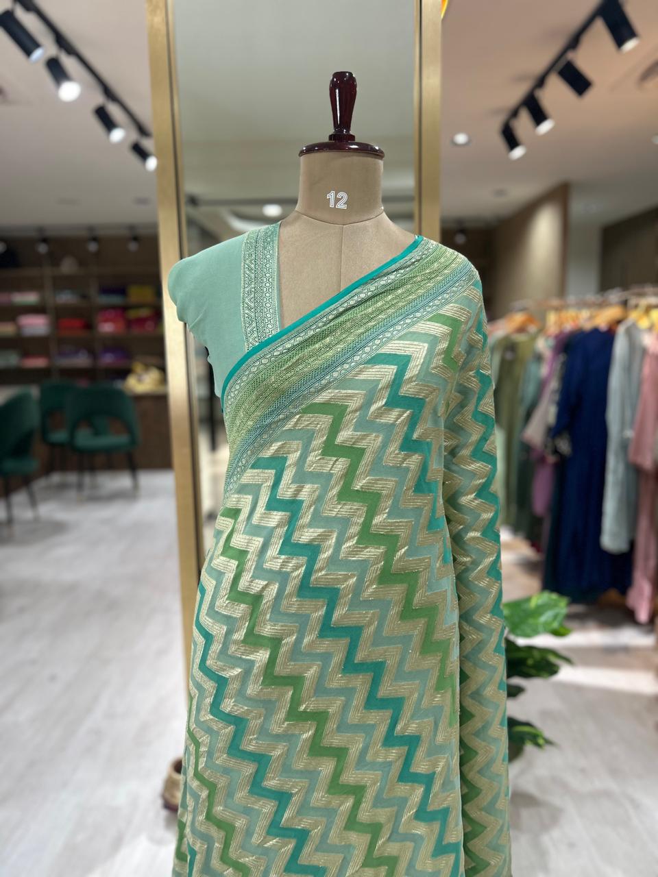 Rankart stripes pure georgette-11  saree