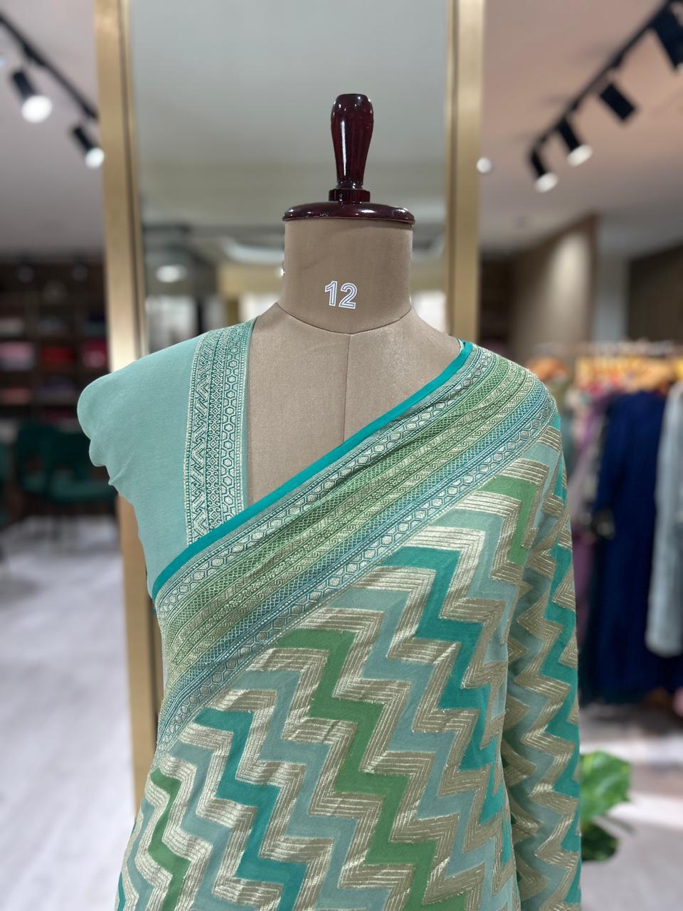 Rankart stripes pure georgette-11  saree