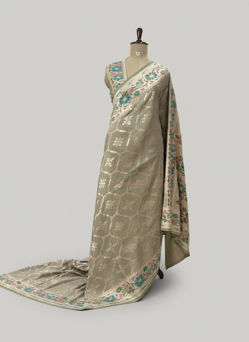 Beige paithani border pure tussar-11  saree