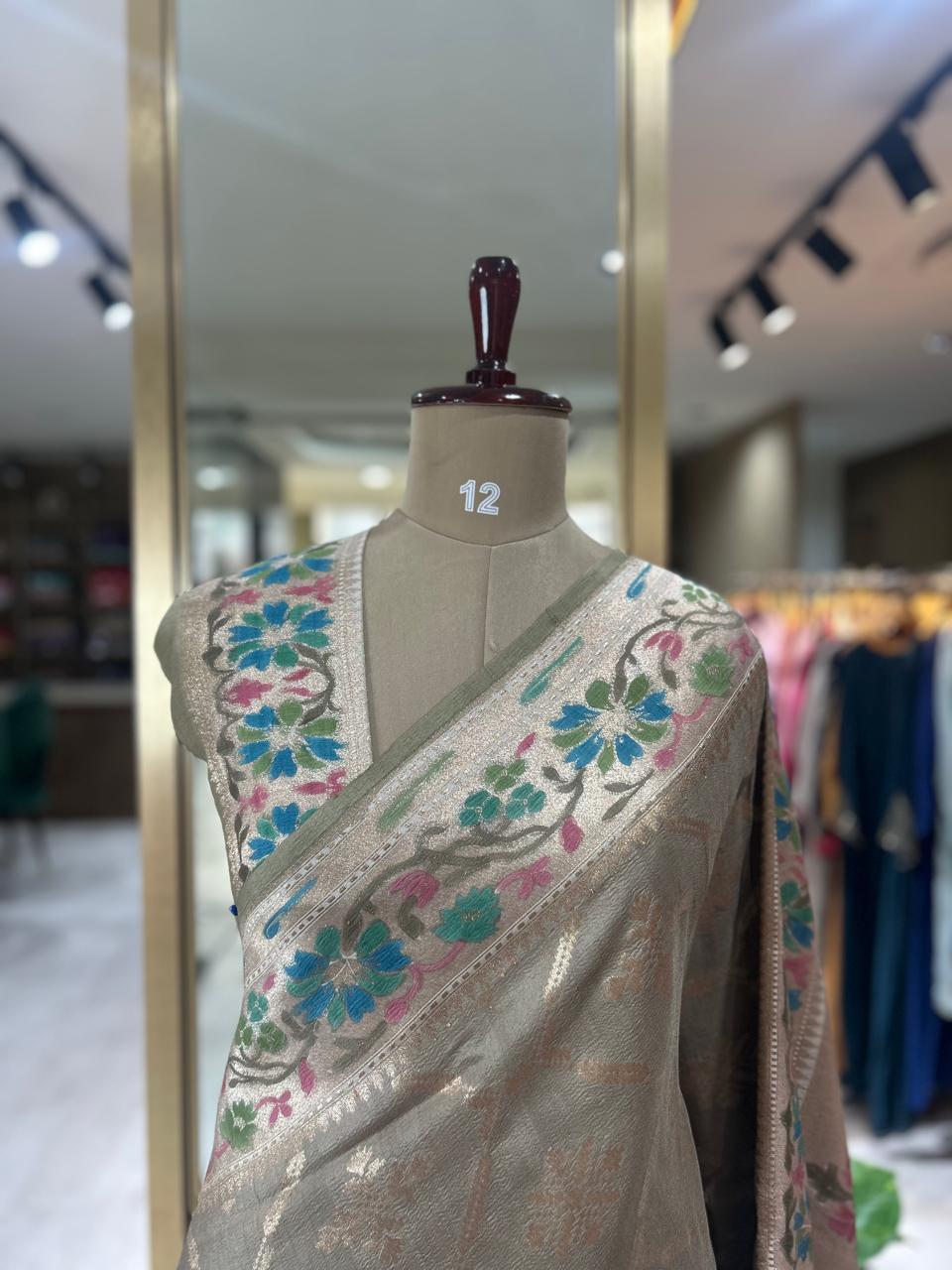 Beige paithani border pure tussar-11  saree