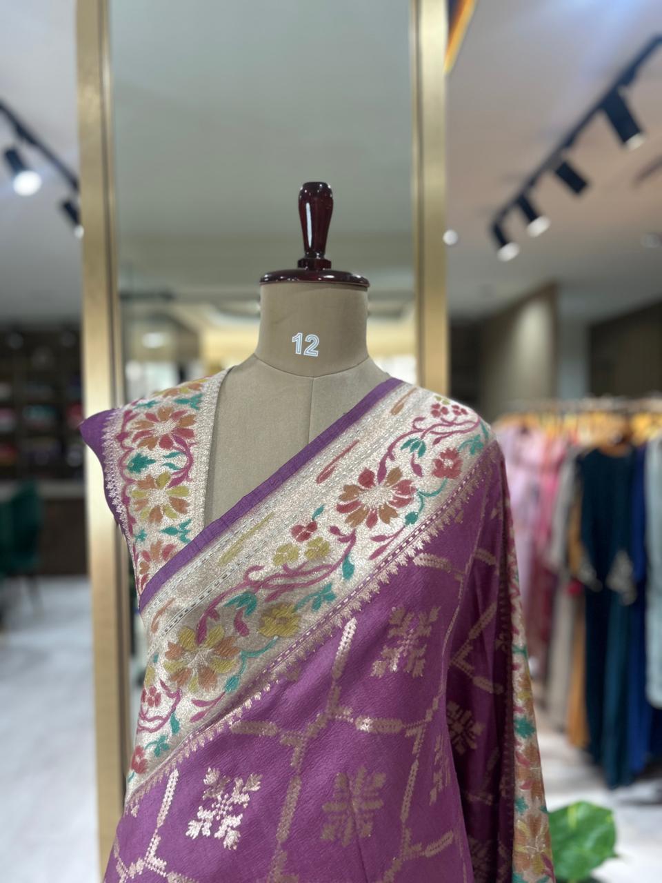 Pink paithani border pure tussar-11  saree