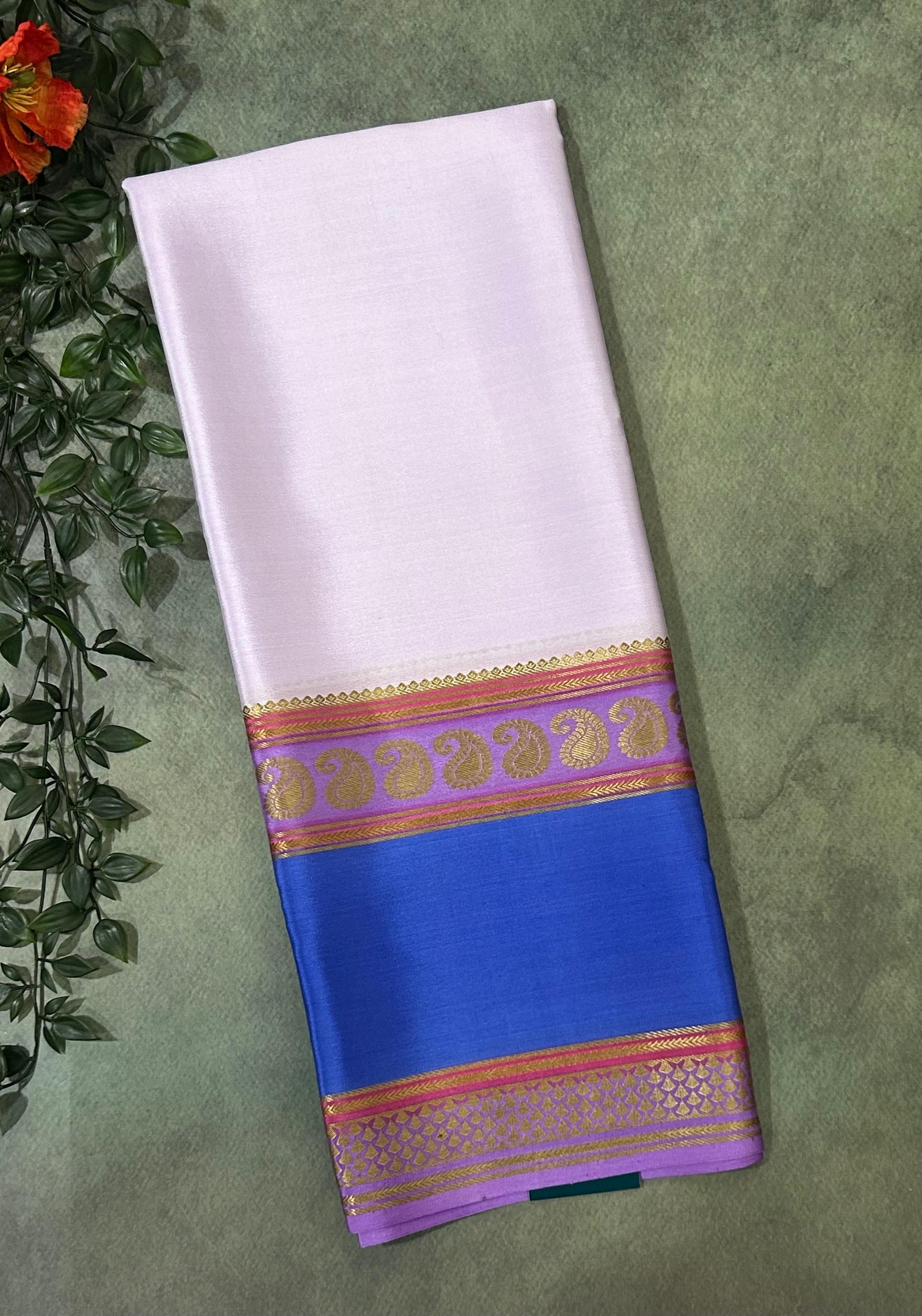 3D brush dye pure mysore crepe silk-11 saree