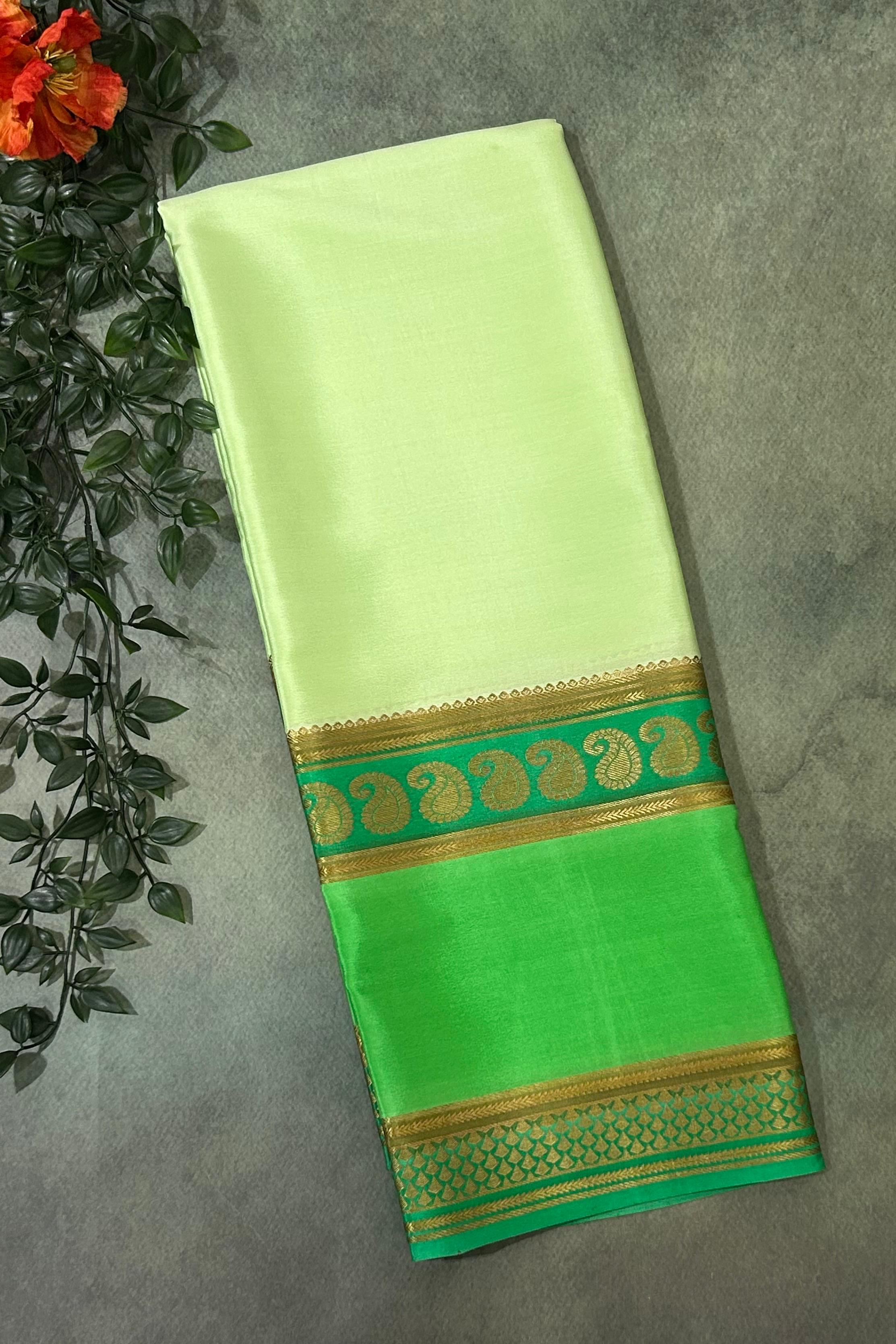 3D brush dye pure mysore crepe silk-11 saree
