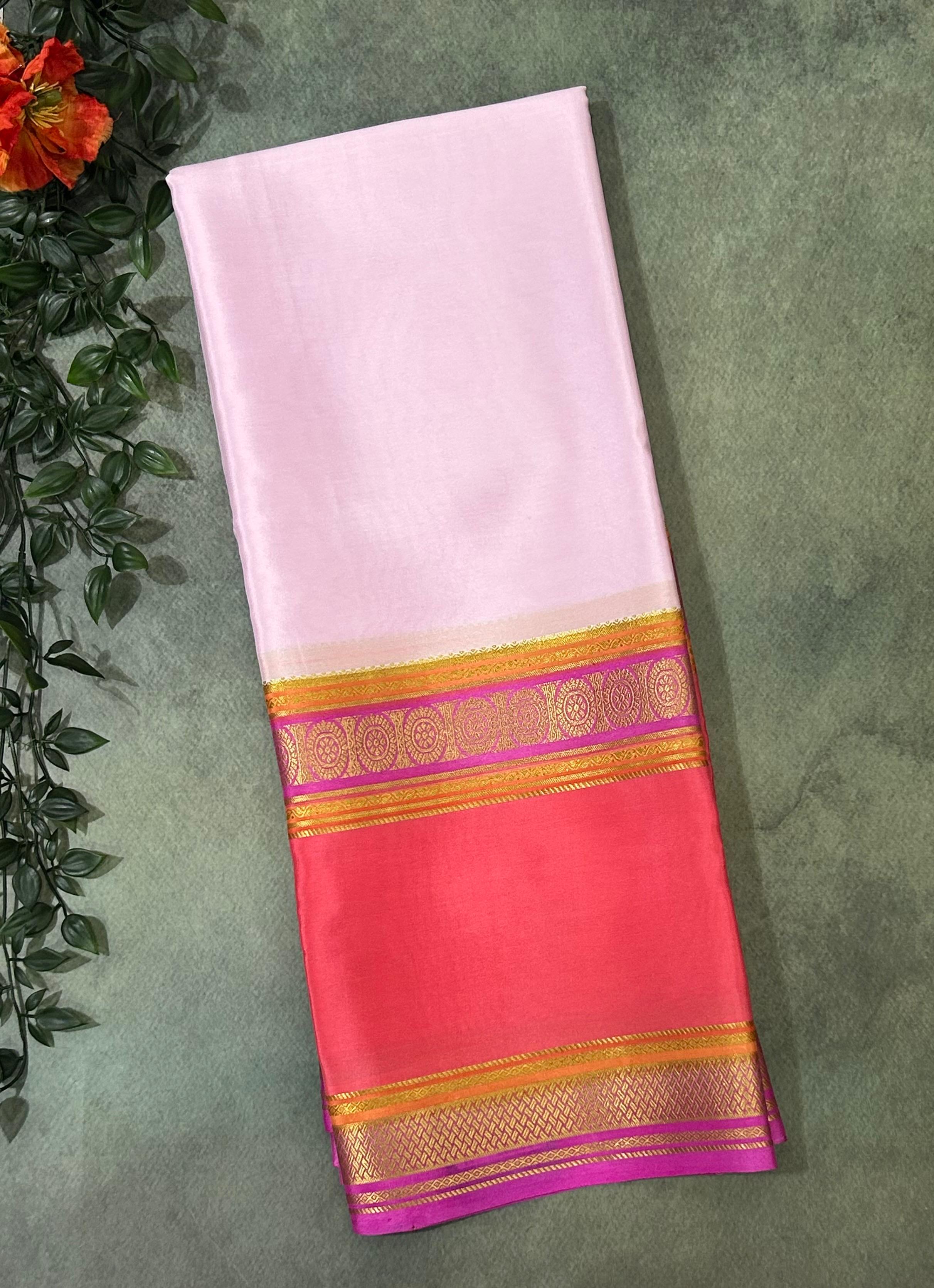 3D brush dye pure mysore crepe silk-11 saree