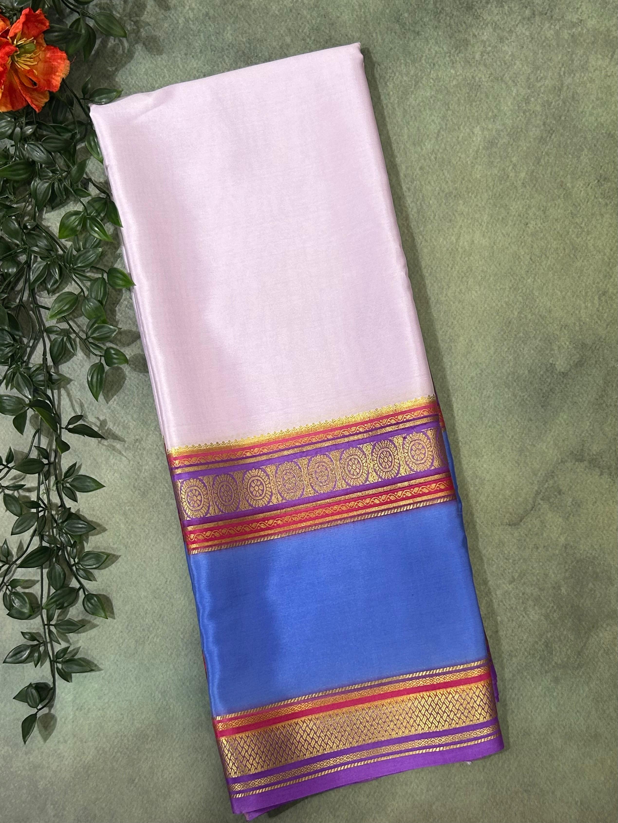 3D brush dye pure mysore crepe silk-11 saree