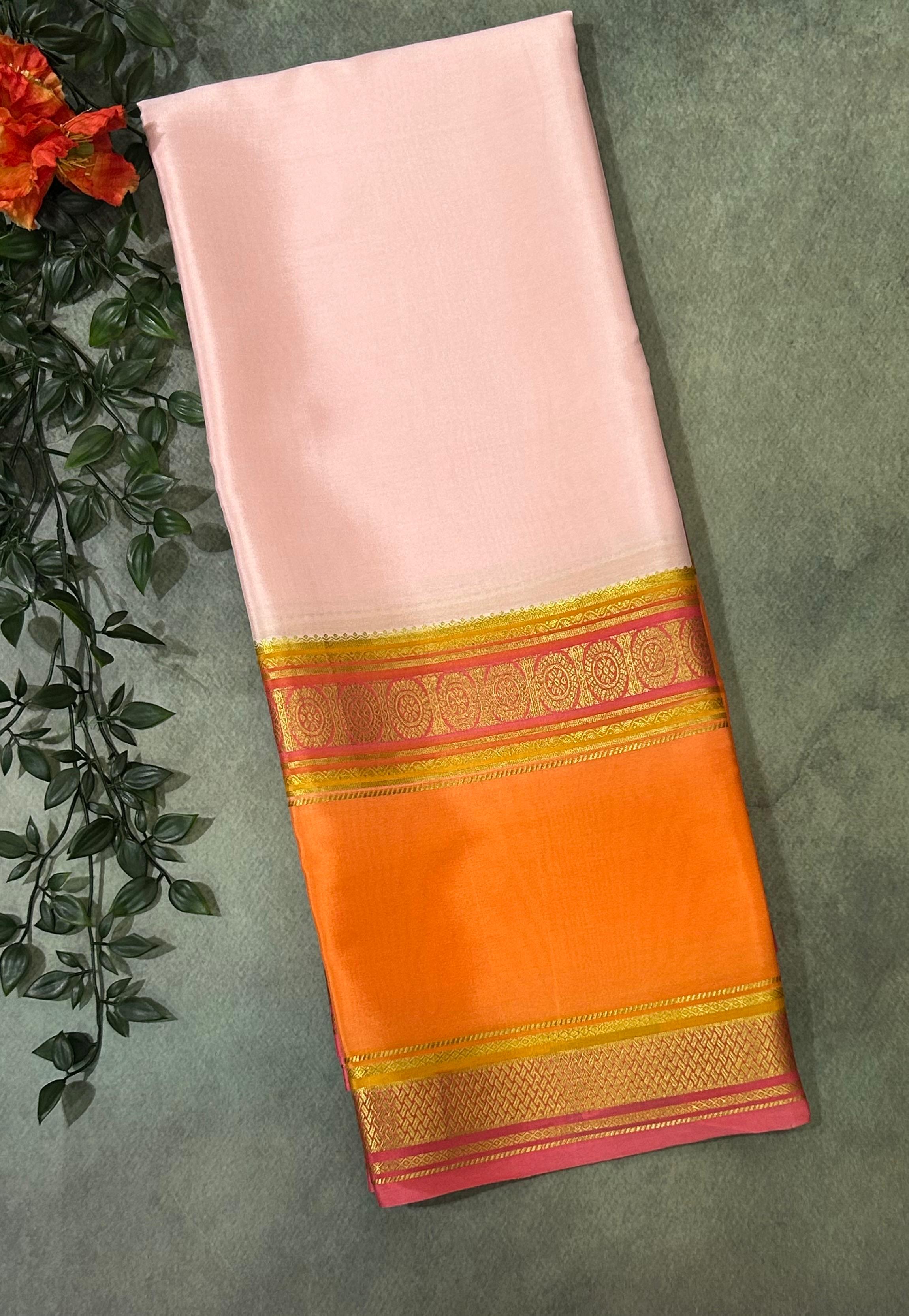 3D brush dye pure mysore crepe silk-11 saree