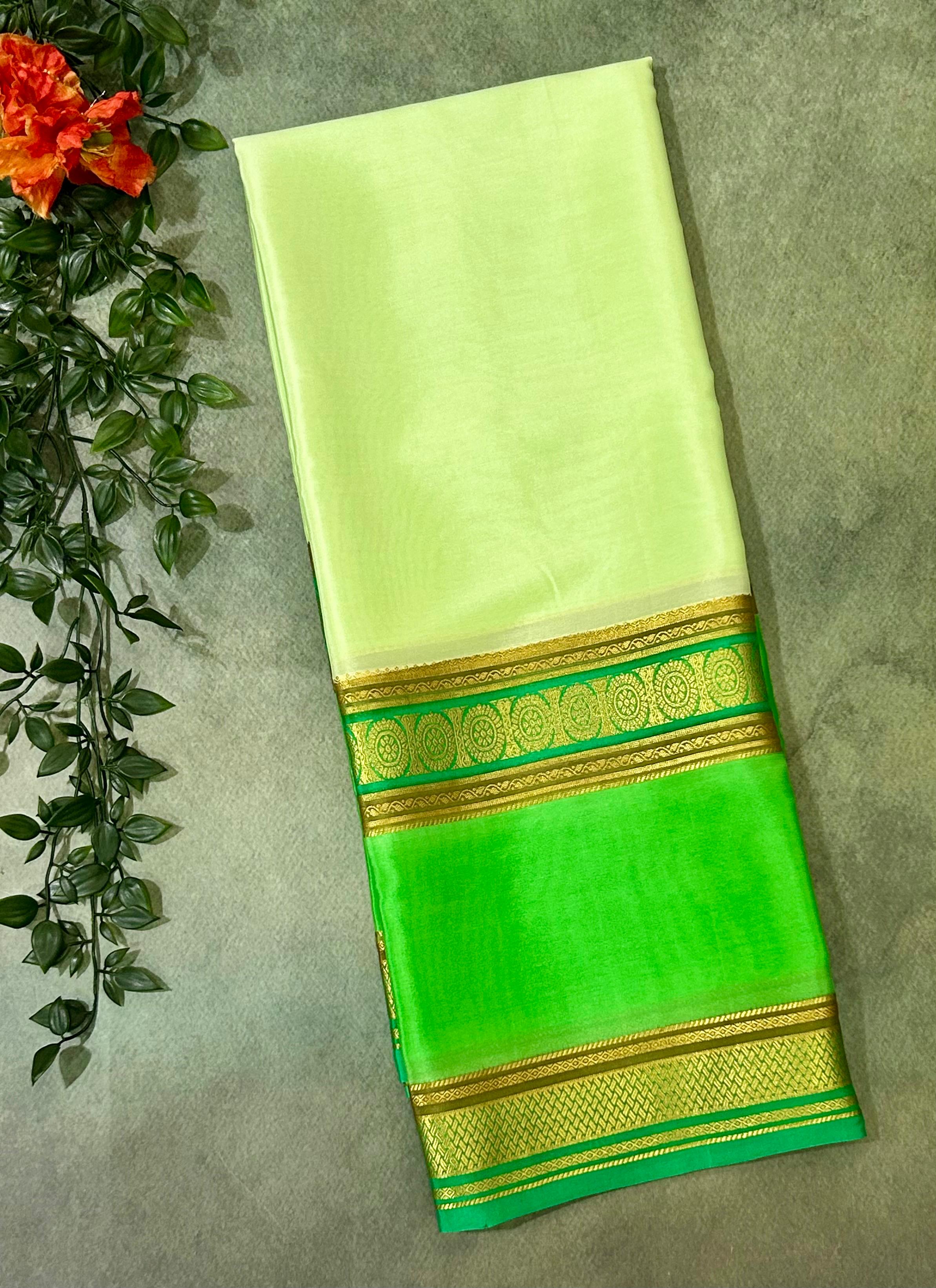 3D brush dye pure mysore crepe silk-11 saree