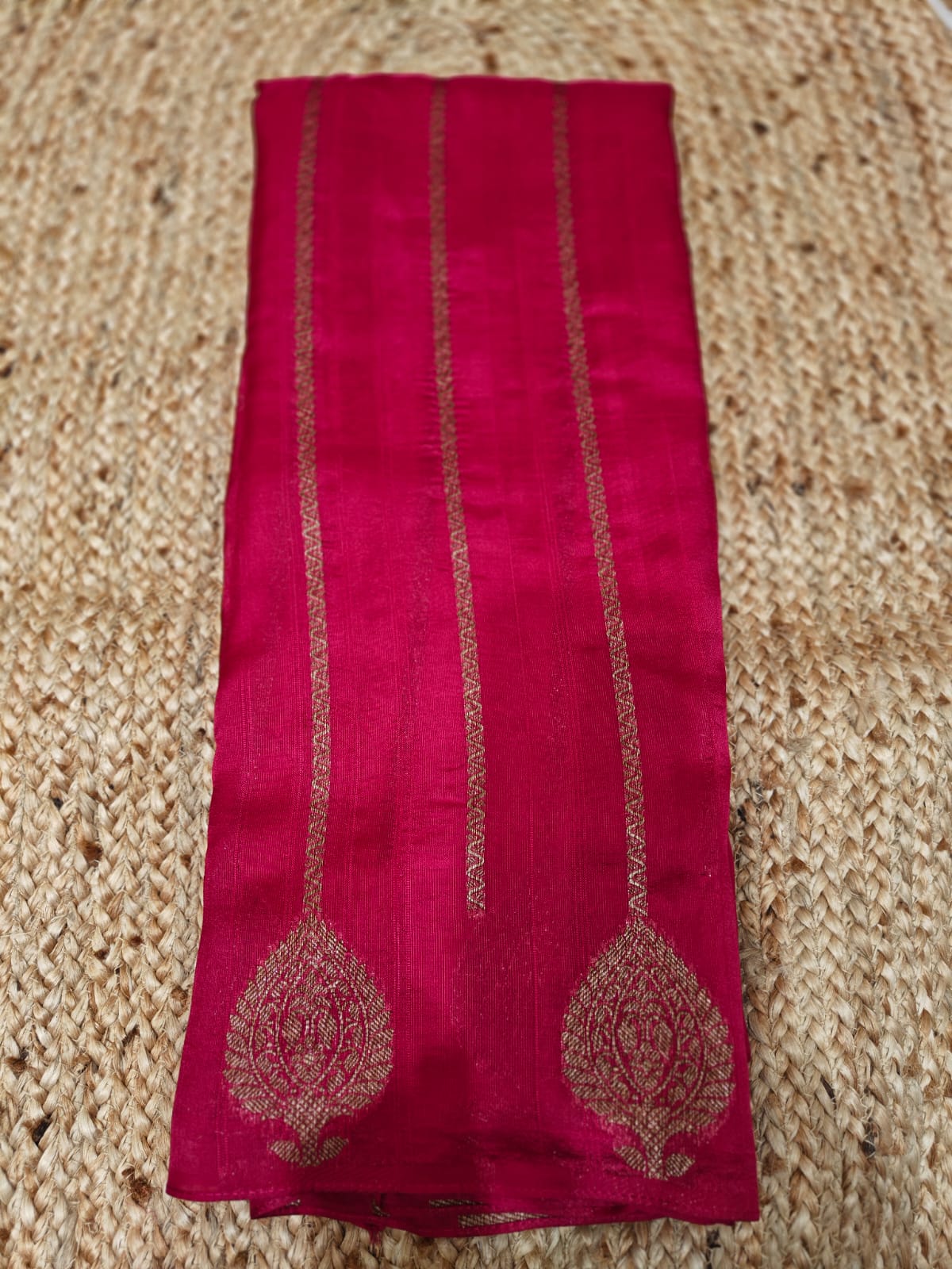 Pink stripes tussar georgette-11 saree