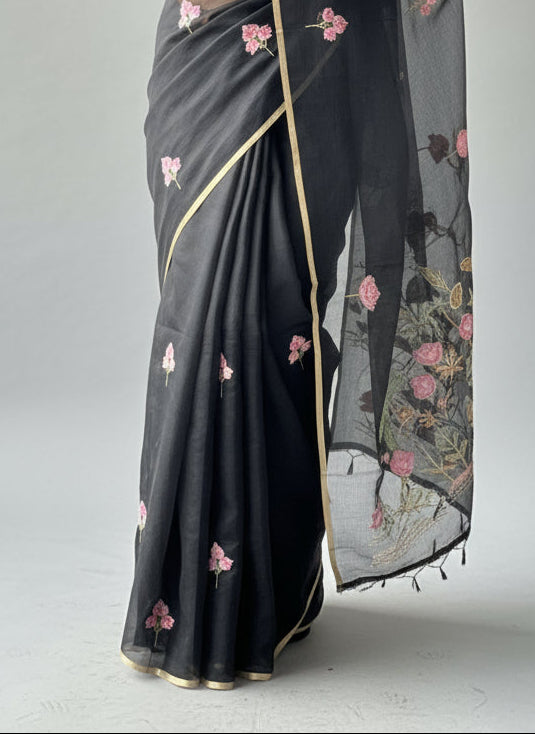 Black Kota checks 11 saree