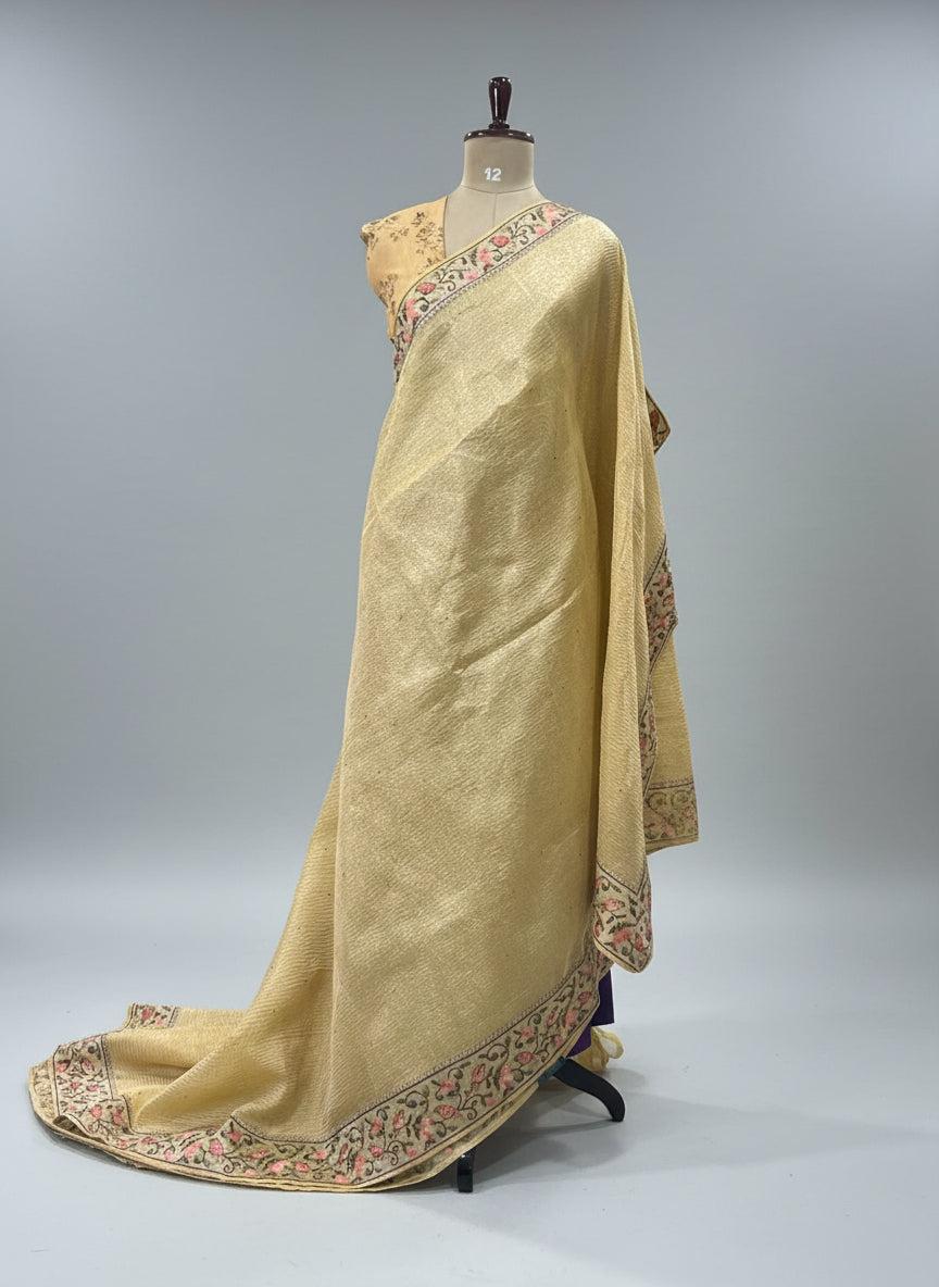 Golden Elegant Crush tissue-11 saree