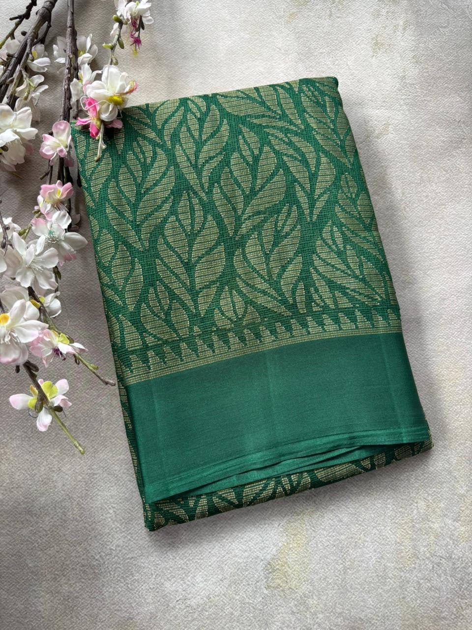 0A -Green tenco cotton saree