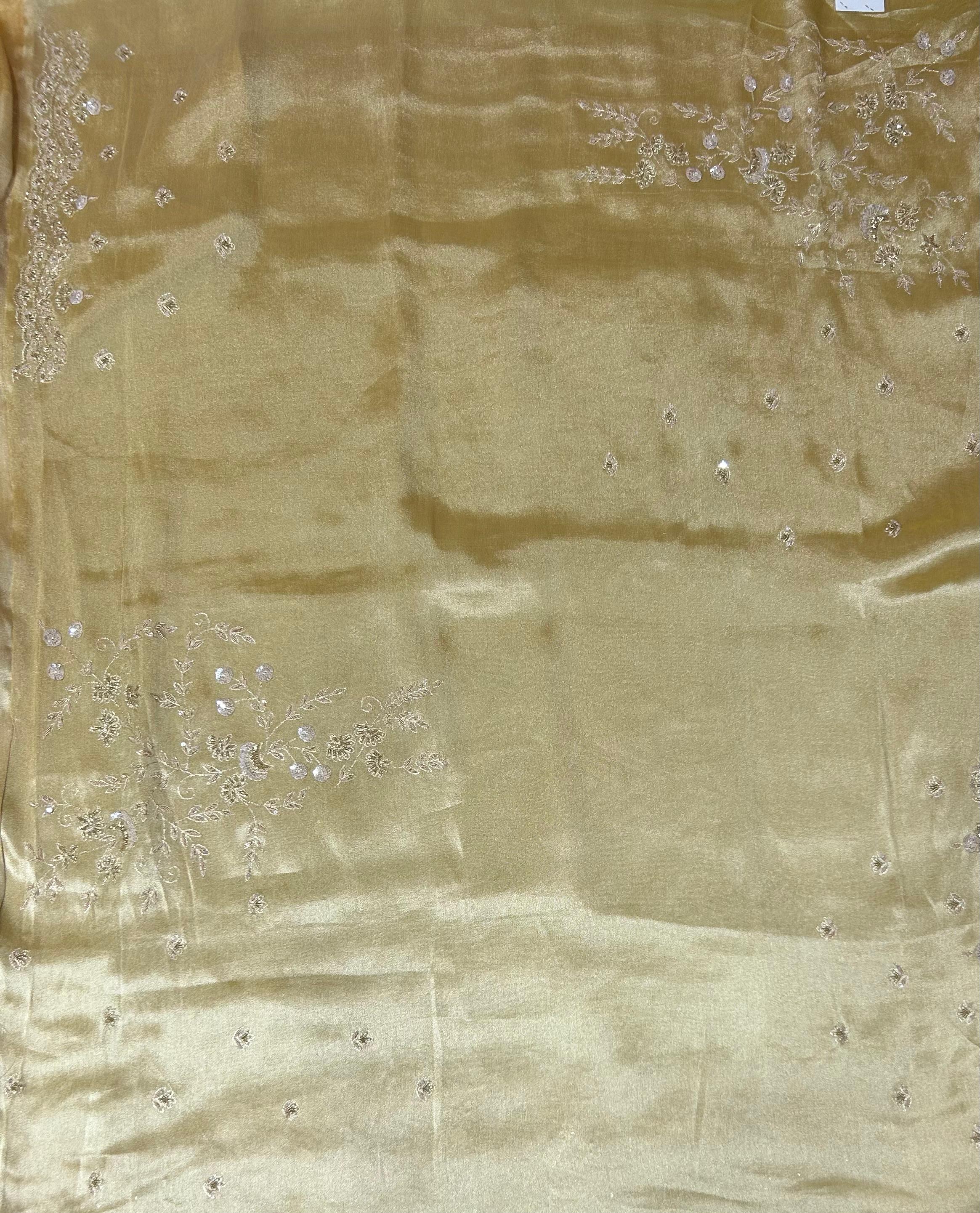 Gold handwork 12 pure tissue silk saree