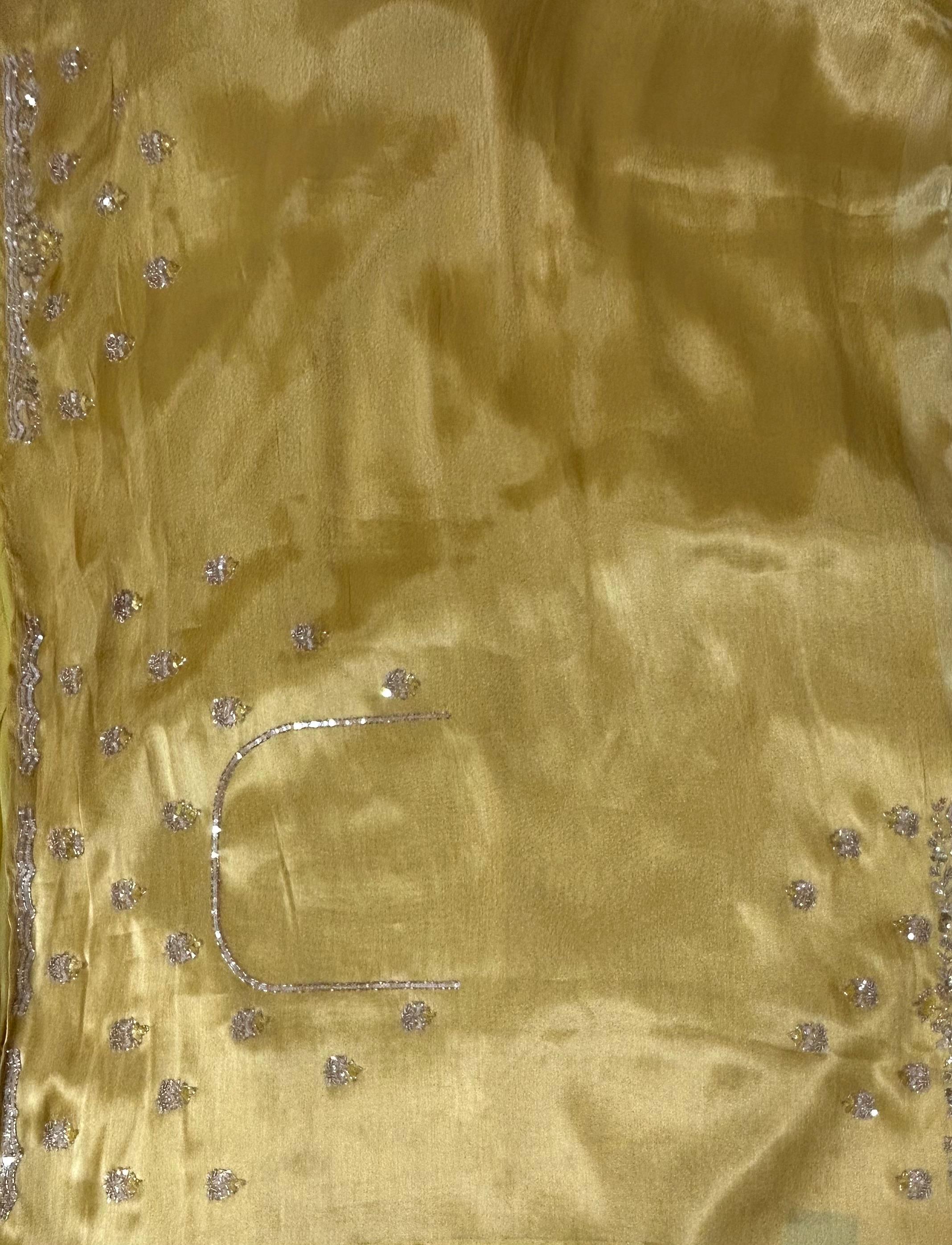 Gold handwork 12 pure tissue silk saree