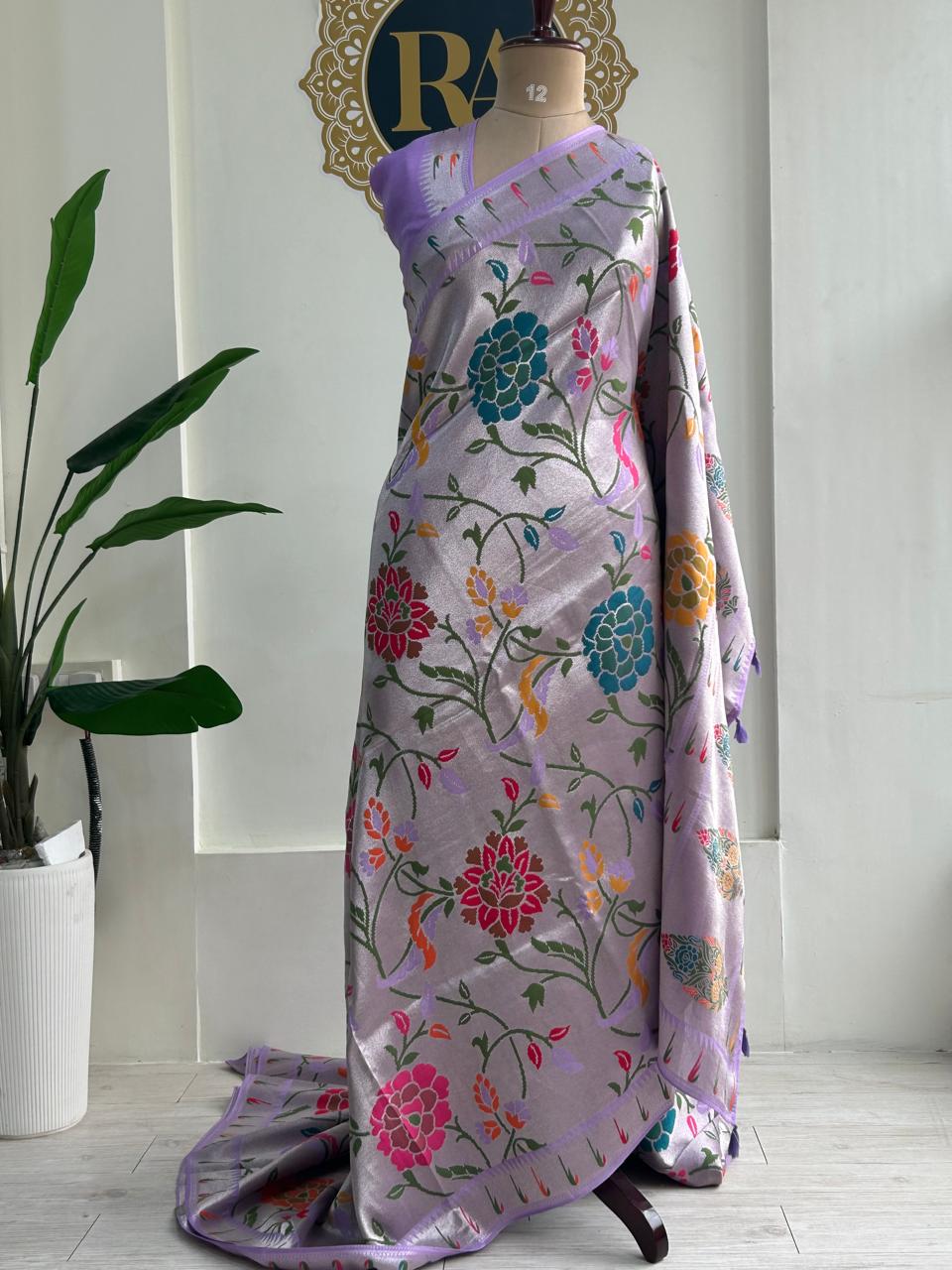 lavender paithani tissue georgette-12 saree