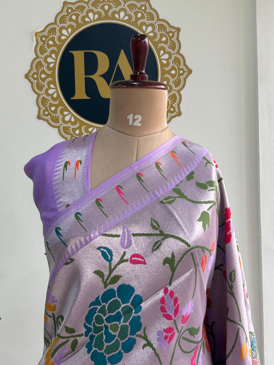 lavender paithani tissue georgette-12 saree