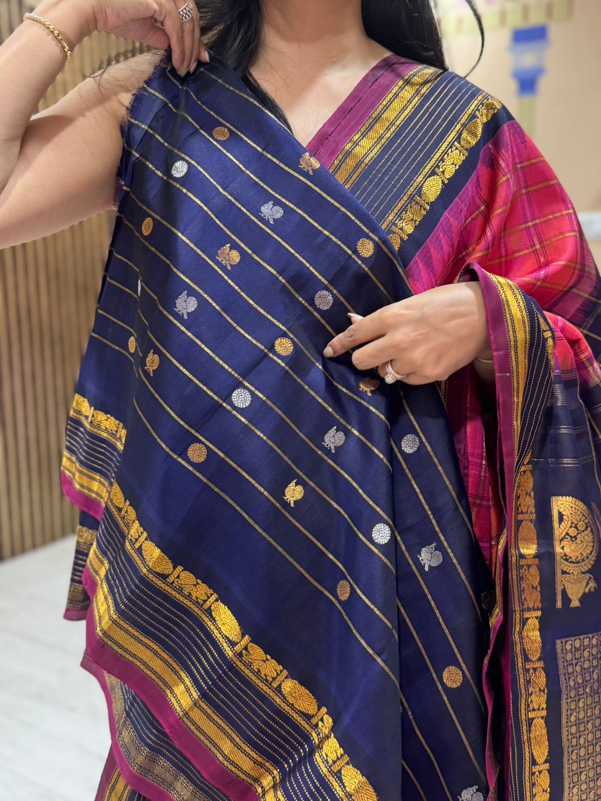 Red pure handloom gadwal silk saree