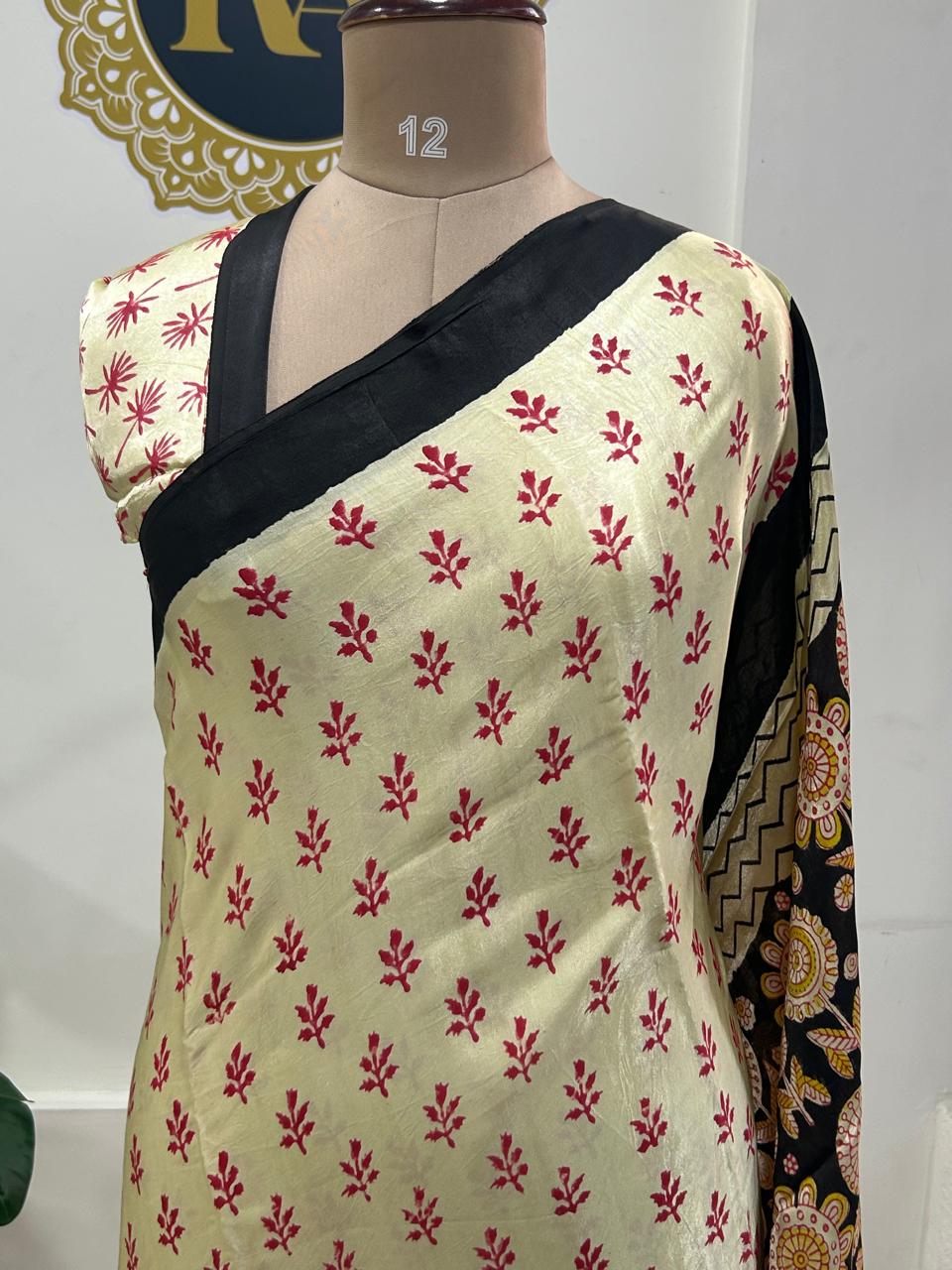 Pastel yellow pure modal-12 saree