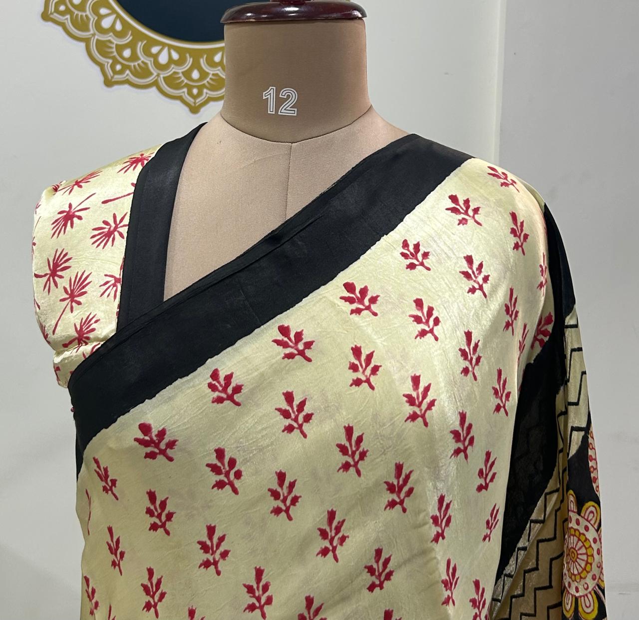Pastel yellow pure modal-12 saree