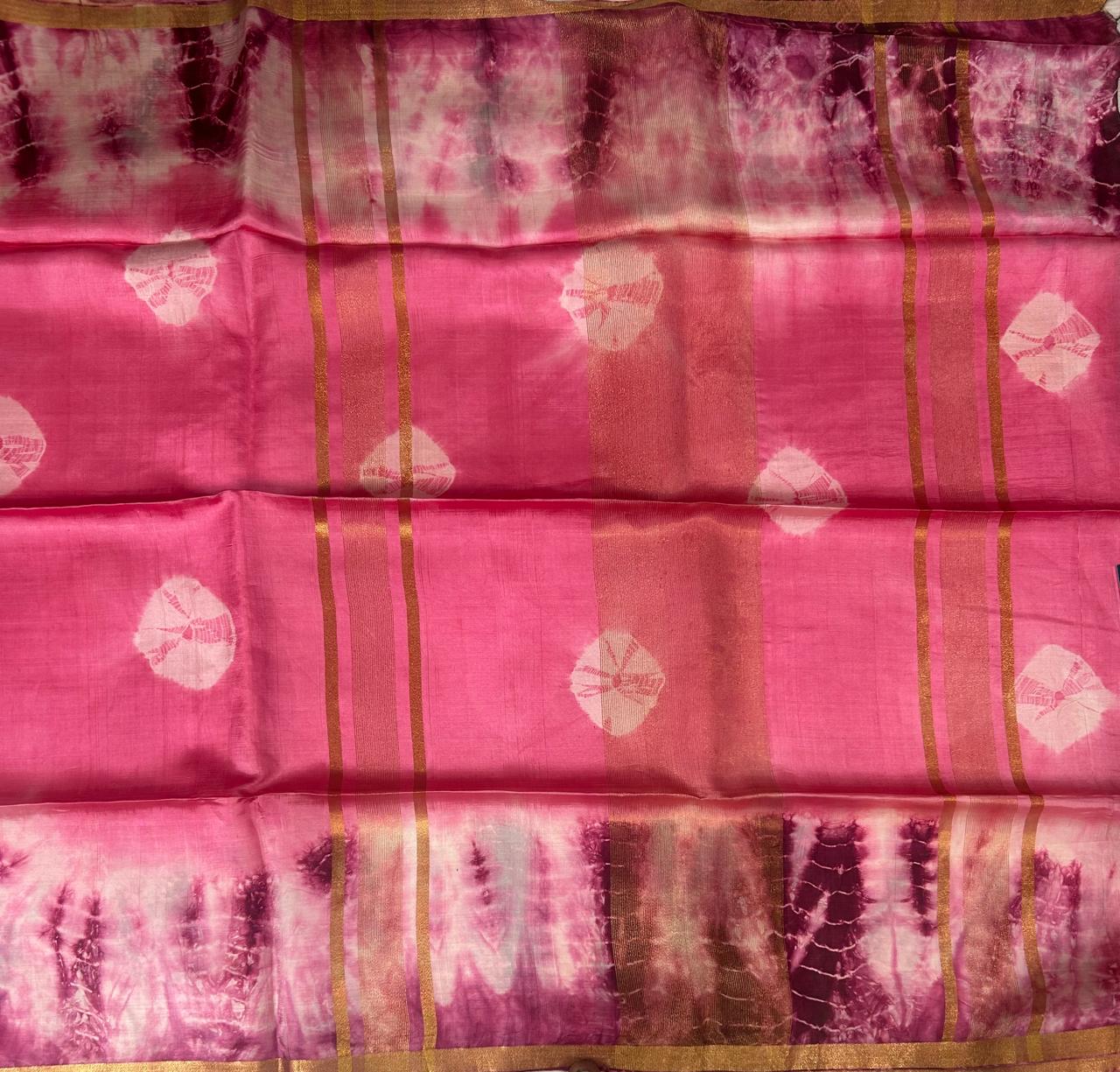 Pink banana silk-12 saree