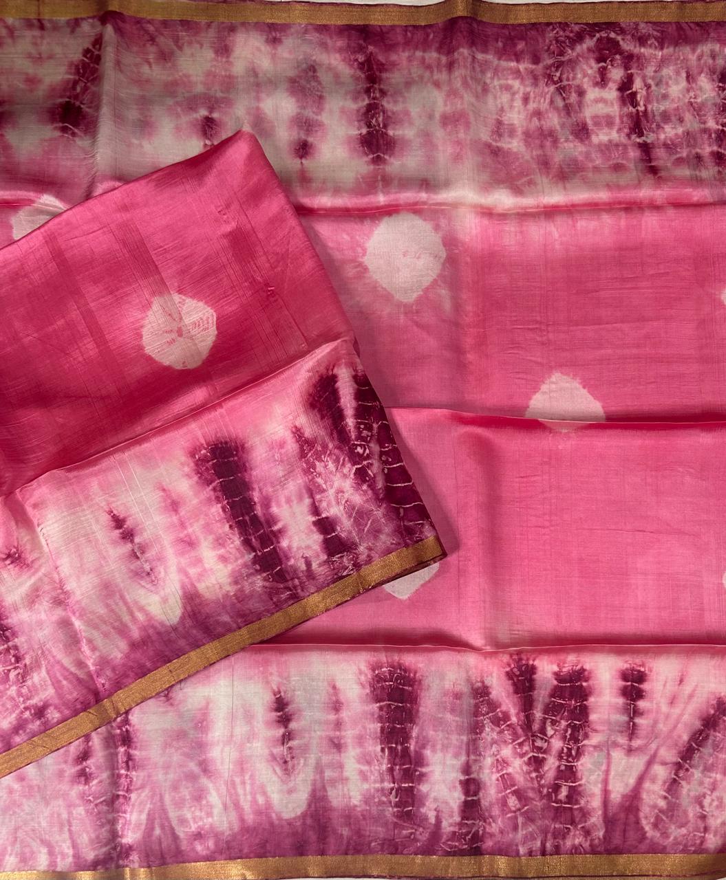 Pink banana silk-12 saree