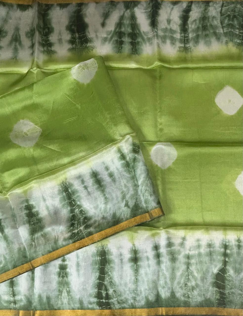 Pista green banana silk-12 saree