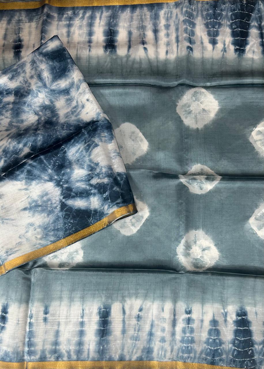 Grey banana silk-12 saree