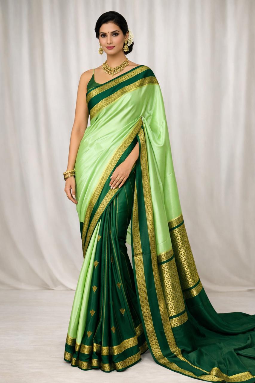 Green Partly Pallu pure mysore silk-12 saree