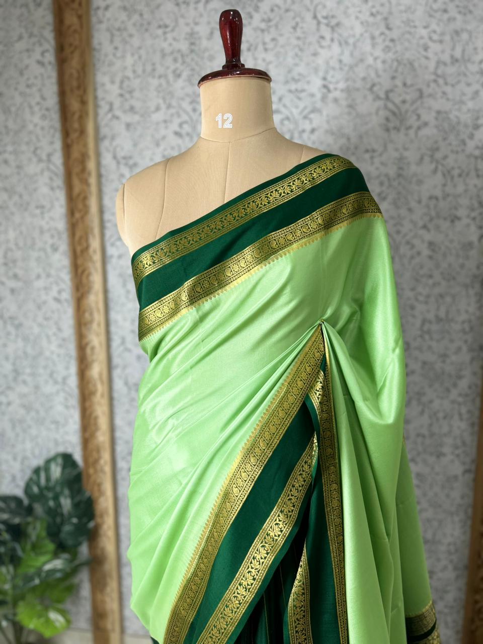 Green Partly Pallu pure mysore silk-12 saree
