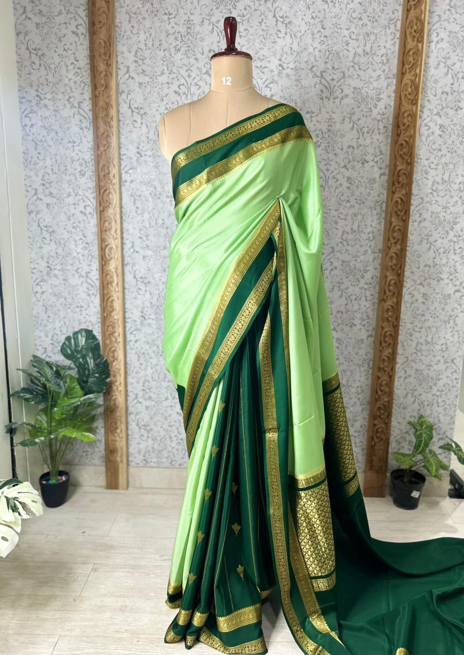 Green Partly Pallu pure mysore silk-12 saree