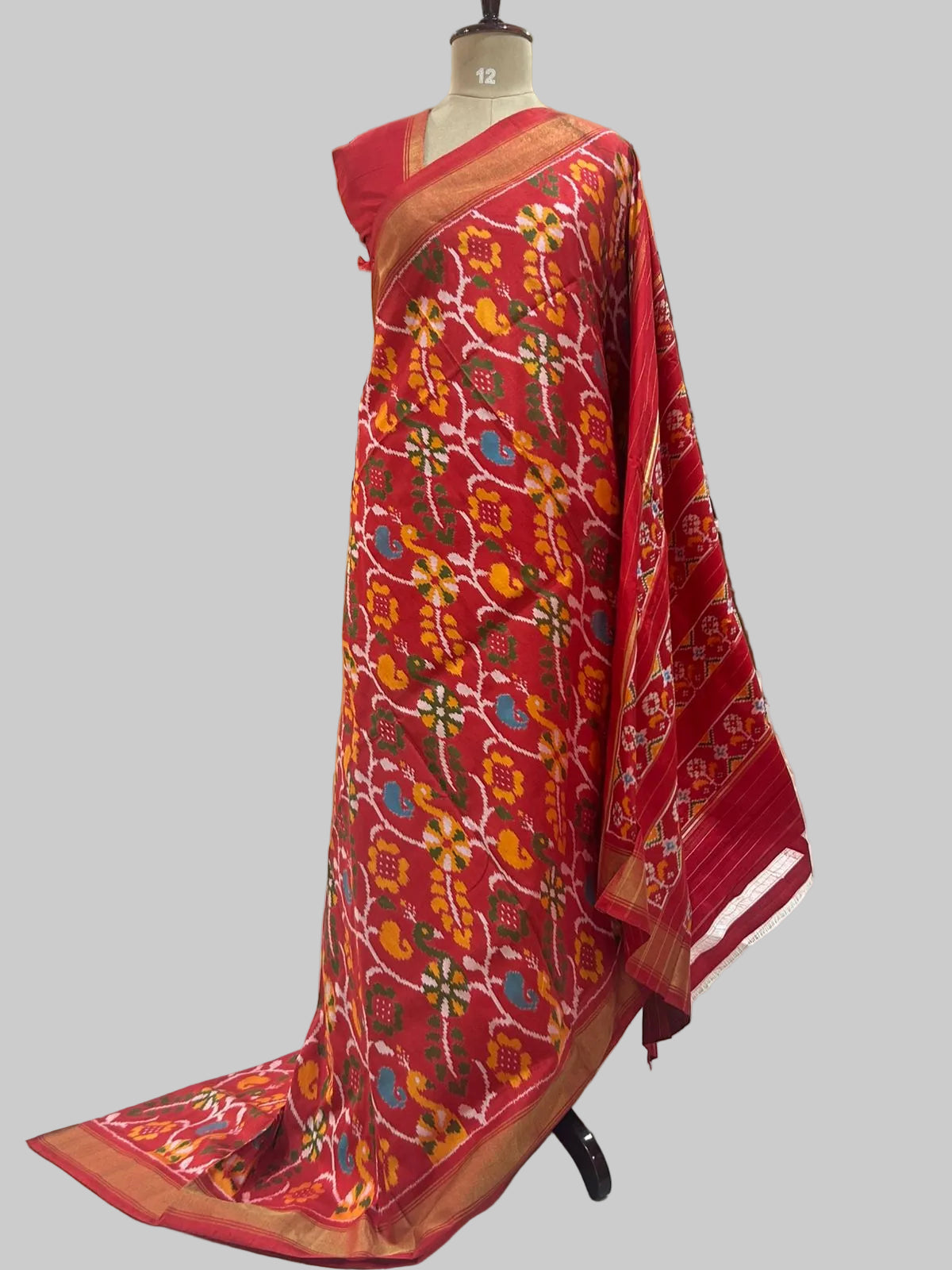 Red ikkat Pochampally-12 pure silk saree