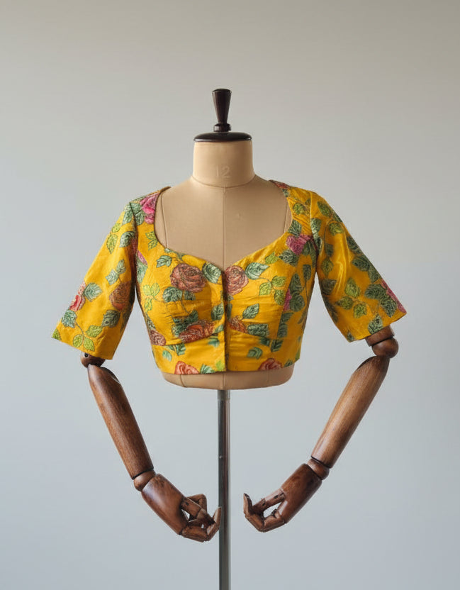 Yellow printed blouse-101