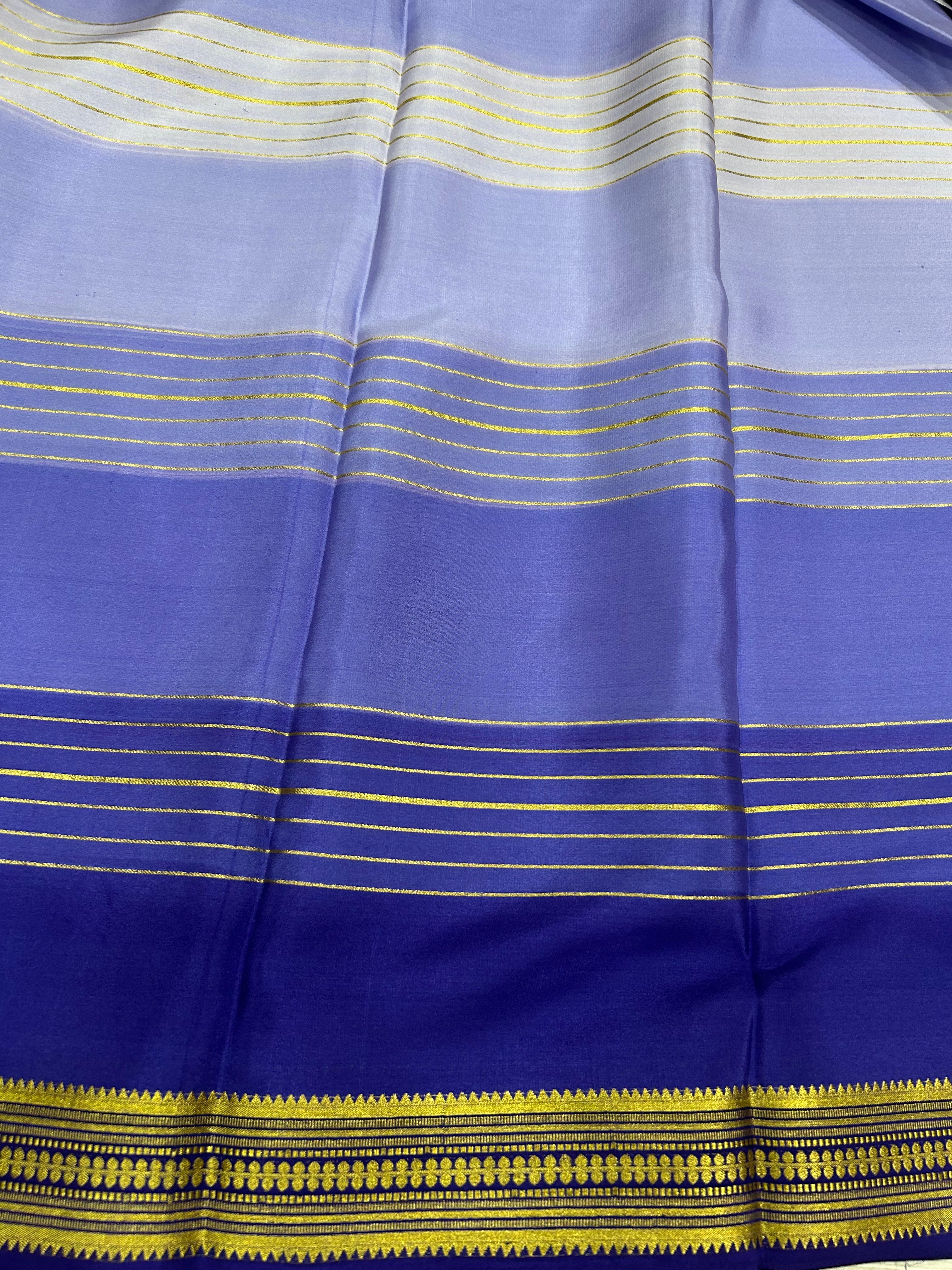 Purple stripes mysore silk saree 101