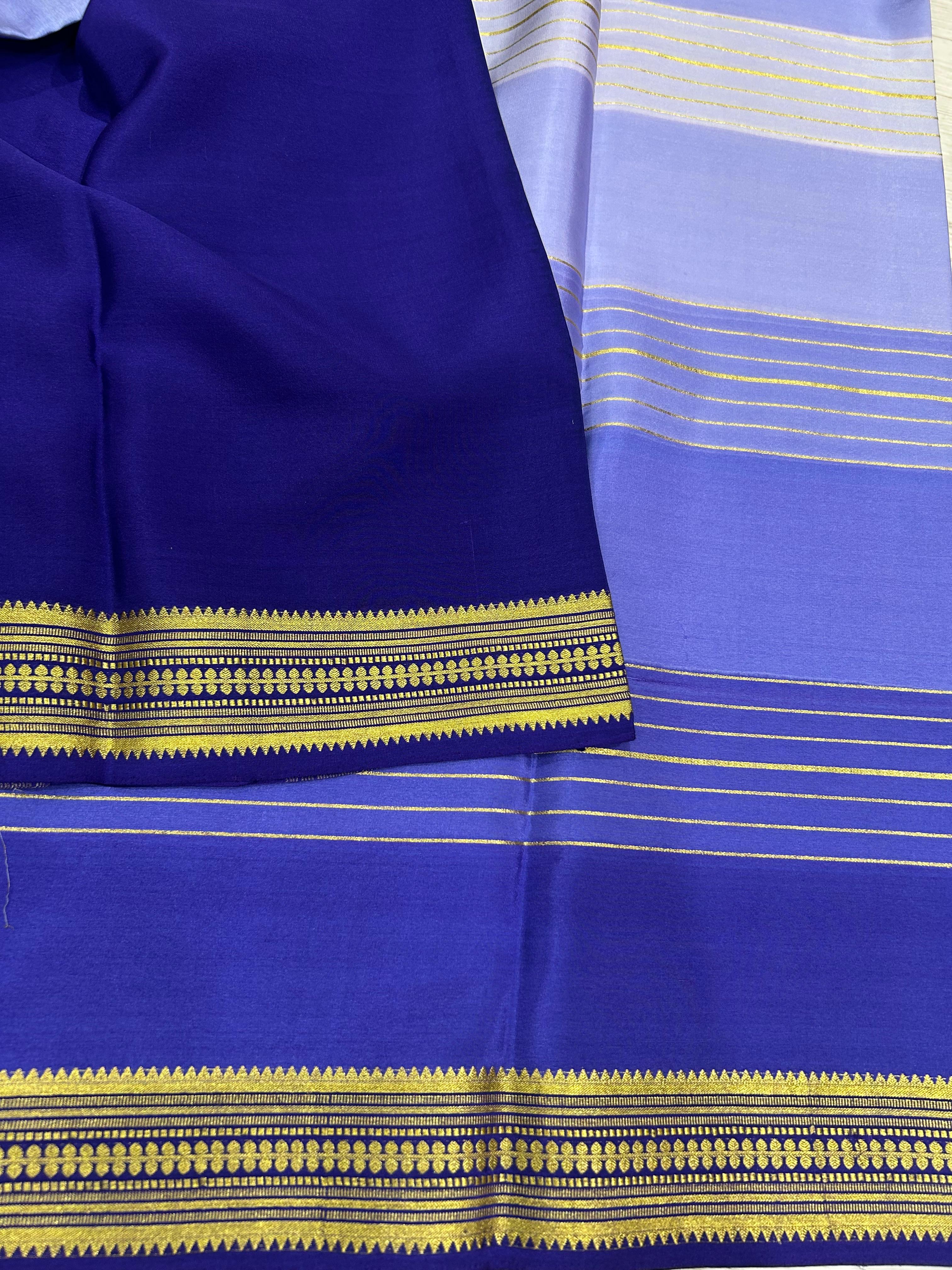 Purple stripes mysore silk saree 101