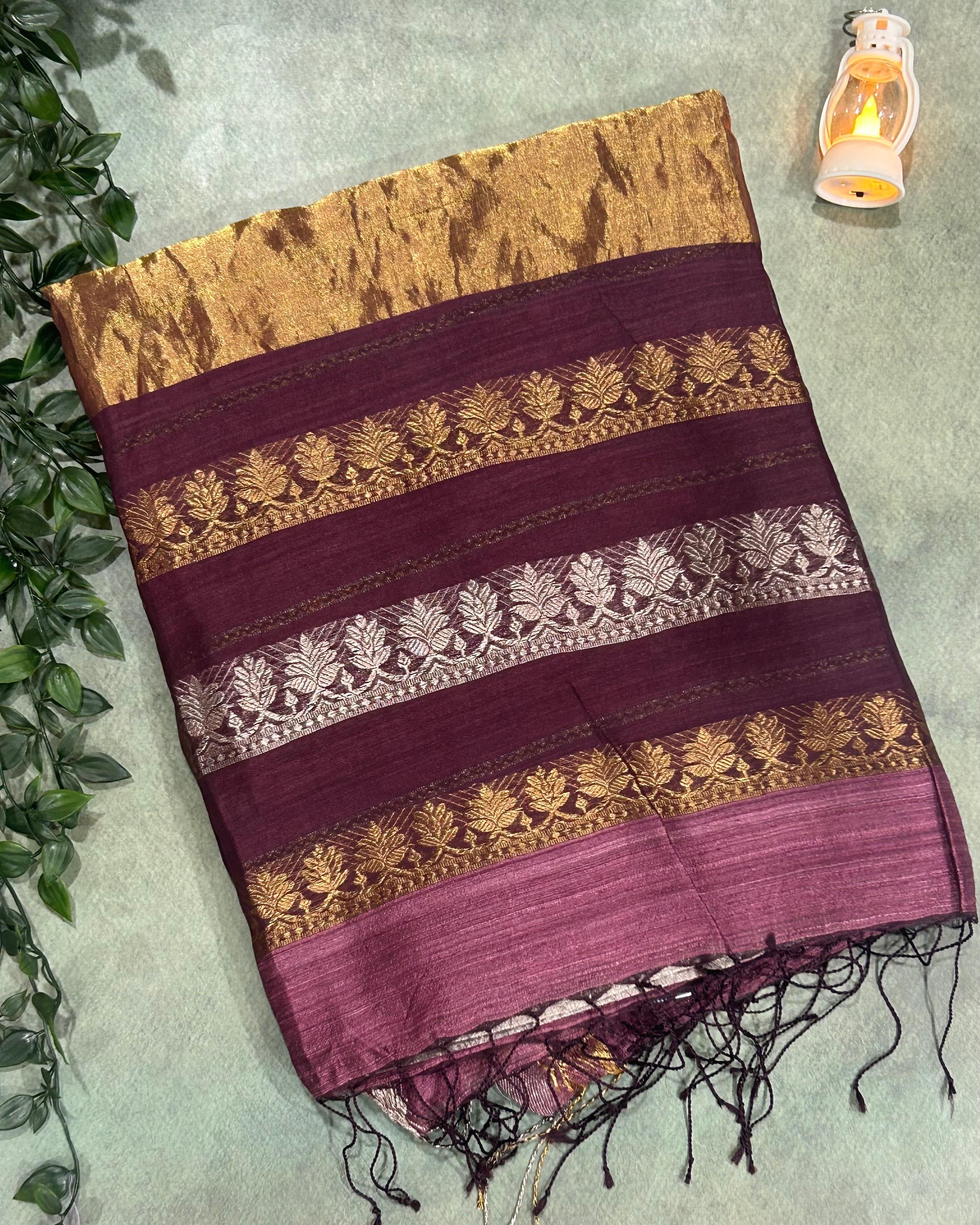 Light wine pure organza tissue-101 saree