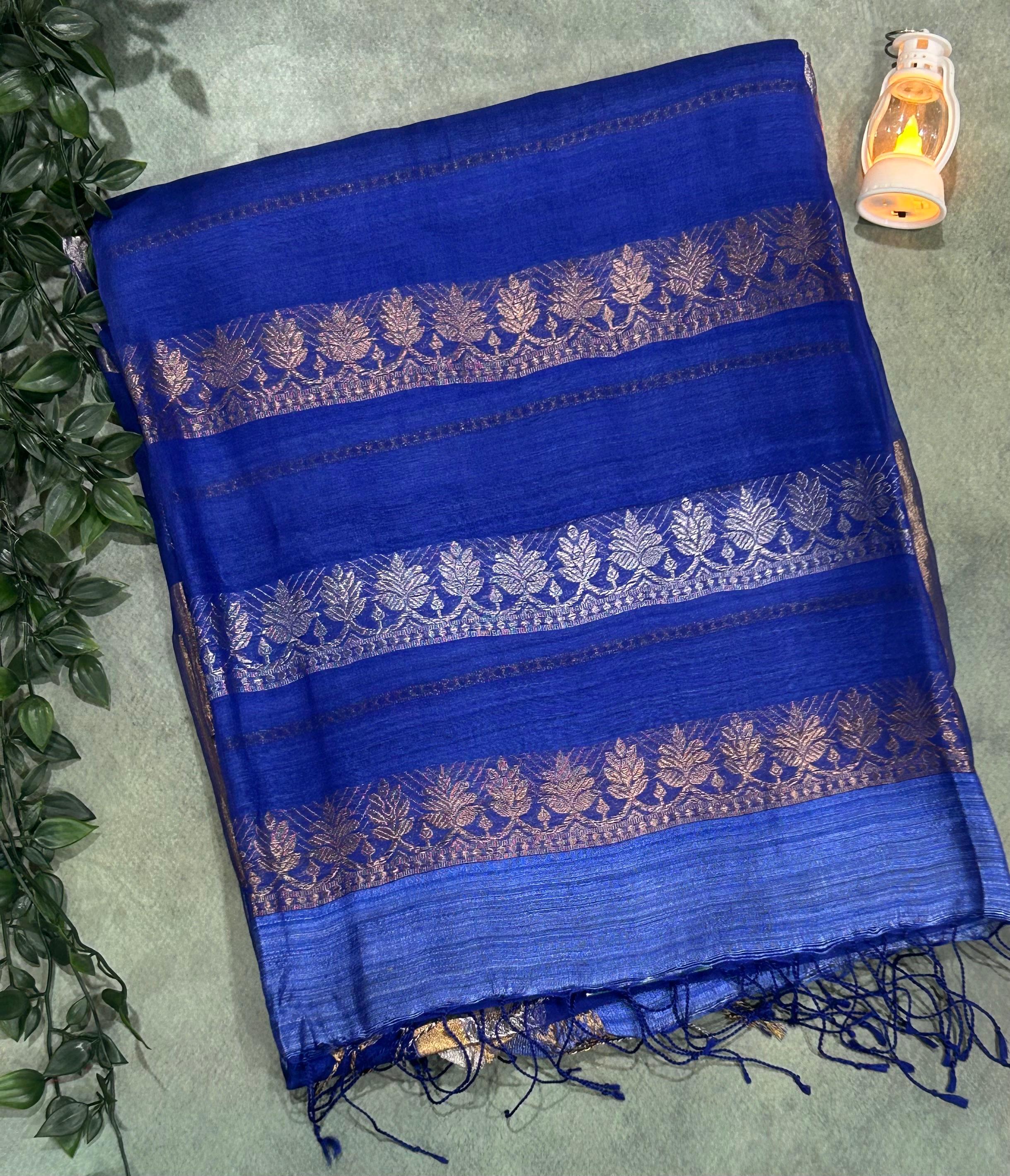Blue pure organza tissue-101 saree