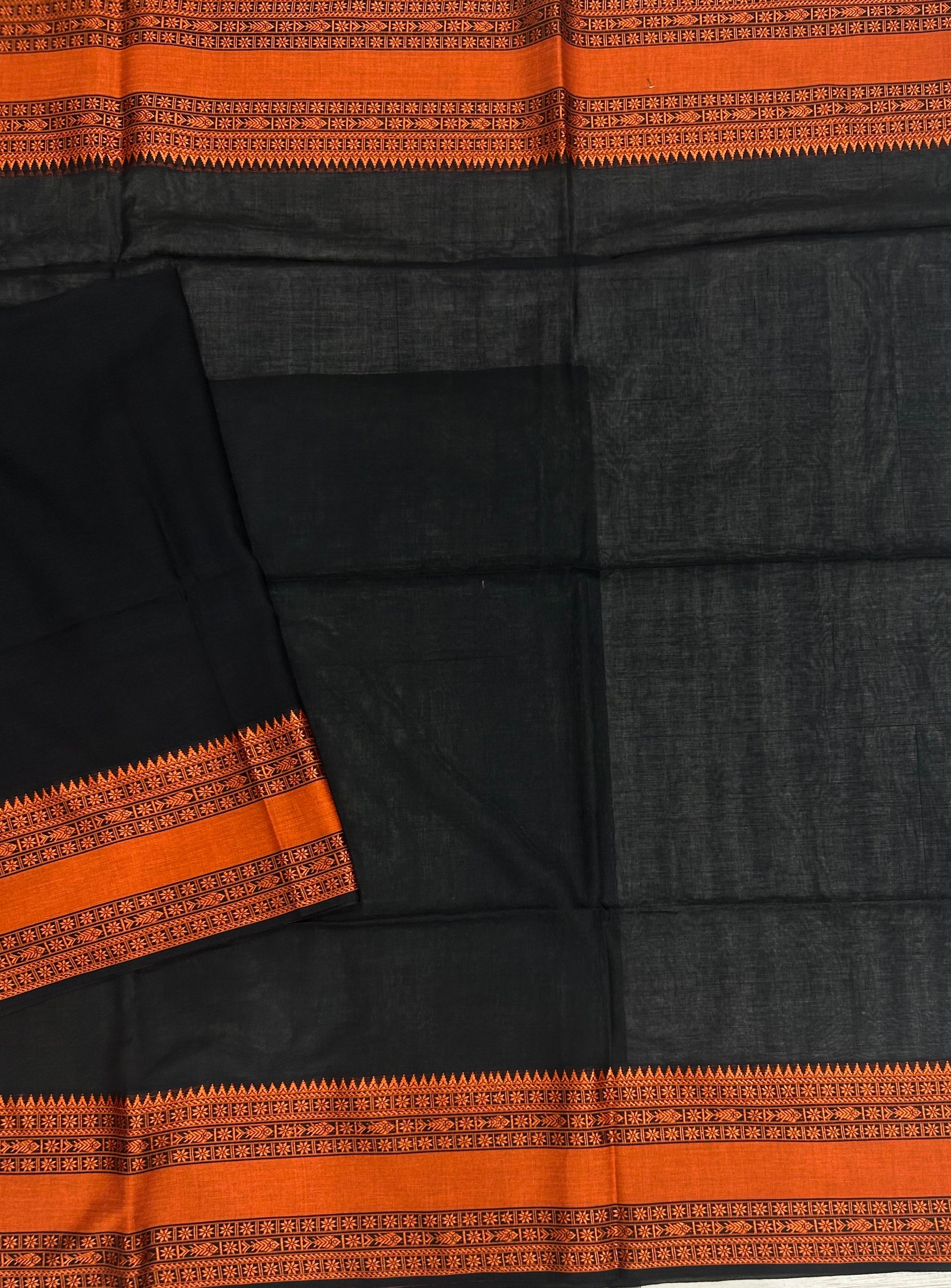 Cream n red cotton pure saree 102