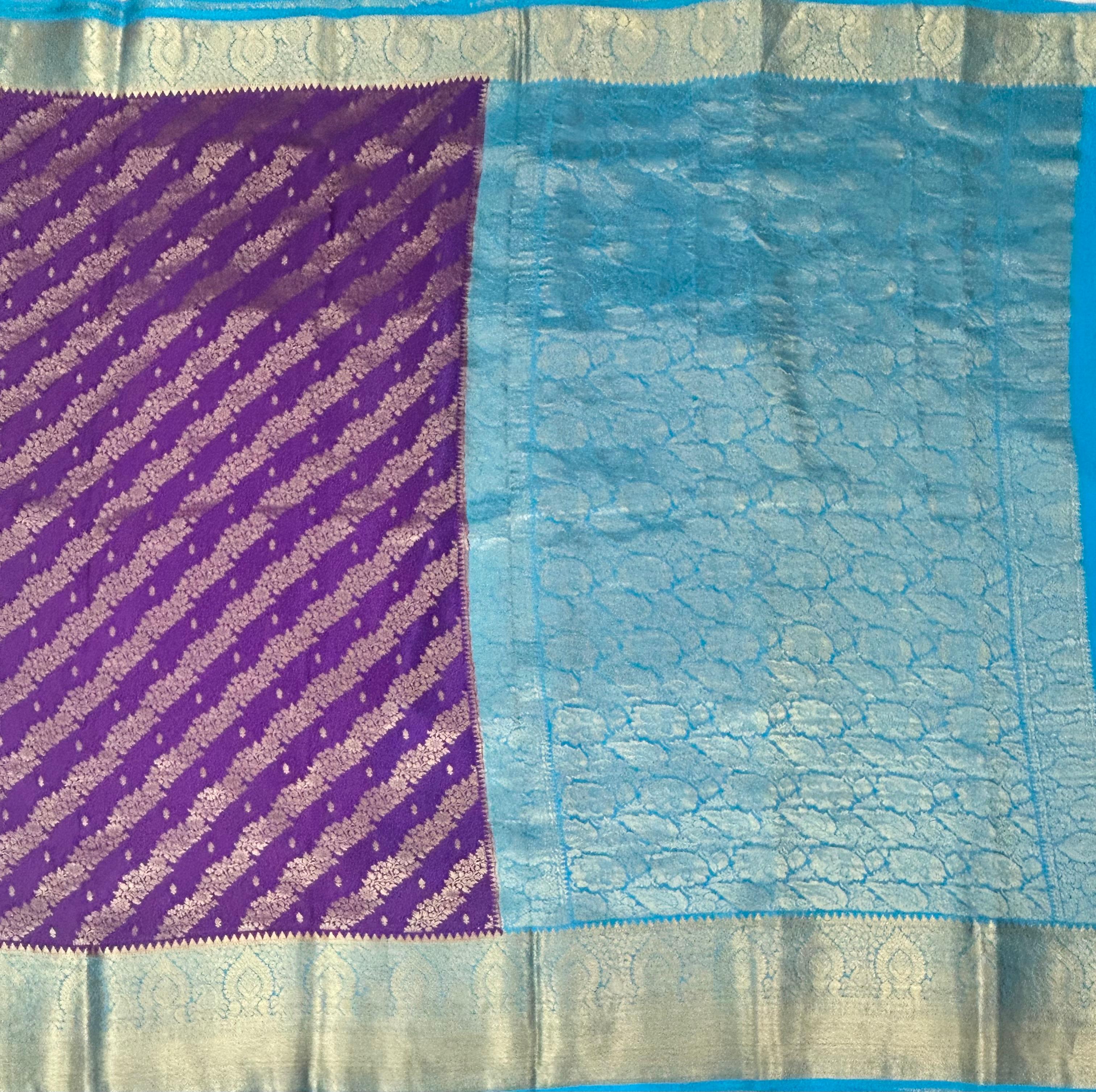 Purple brocade jaal pure mysore 102 saree