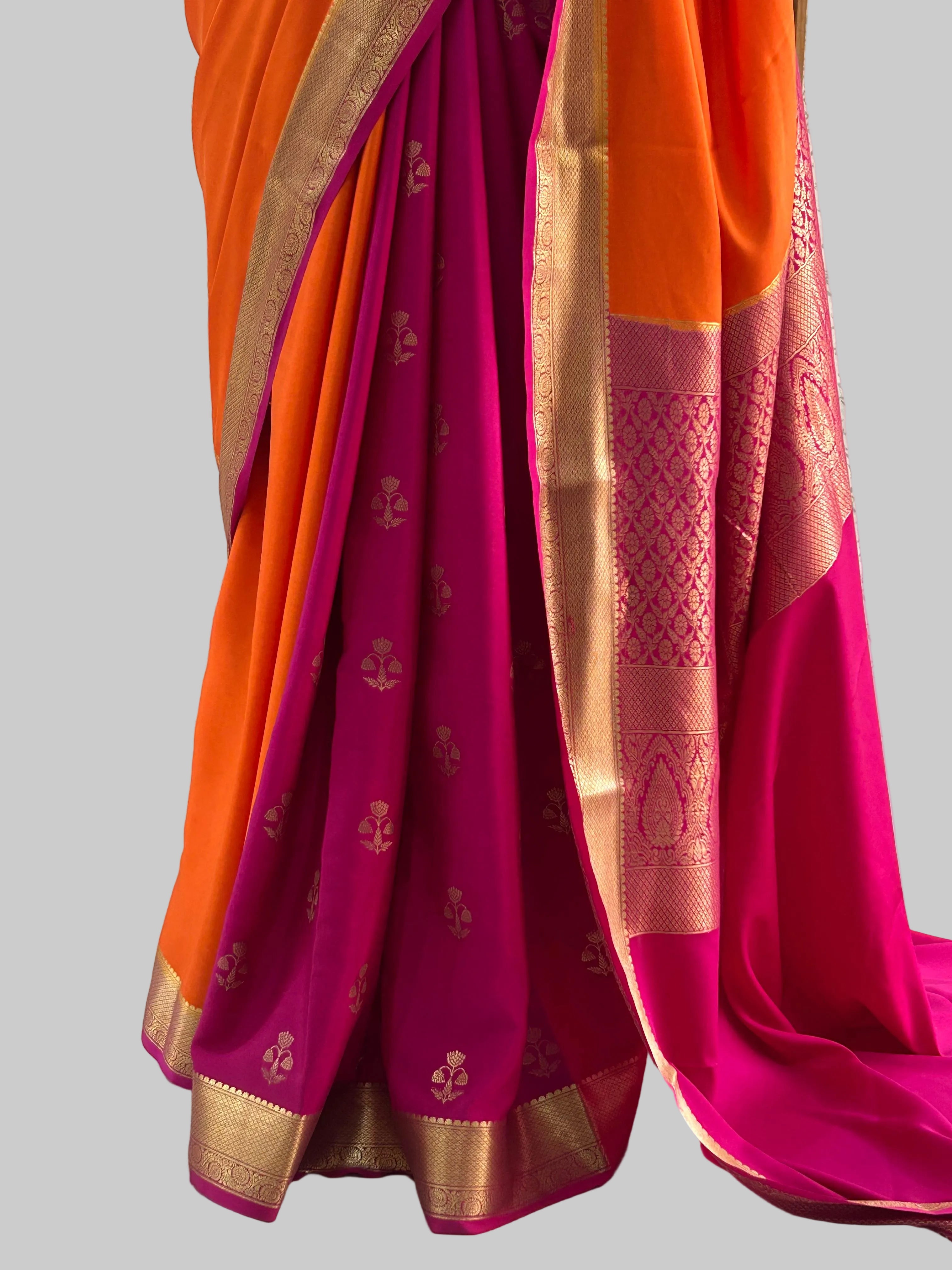 2D Partly Pallu pure mysore silk-102 saree