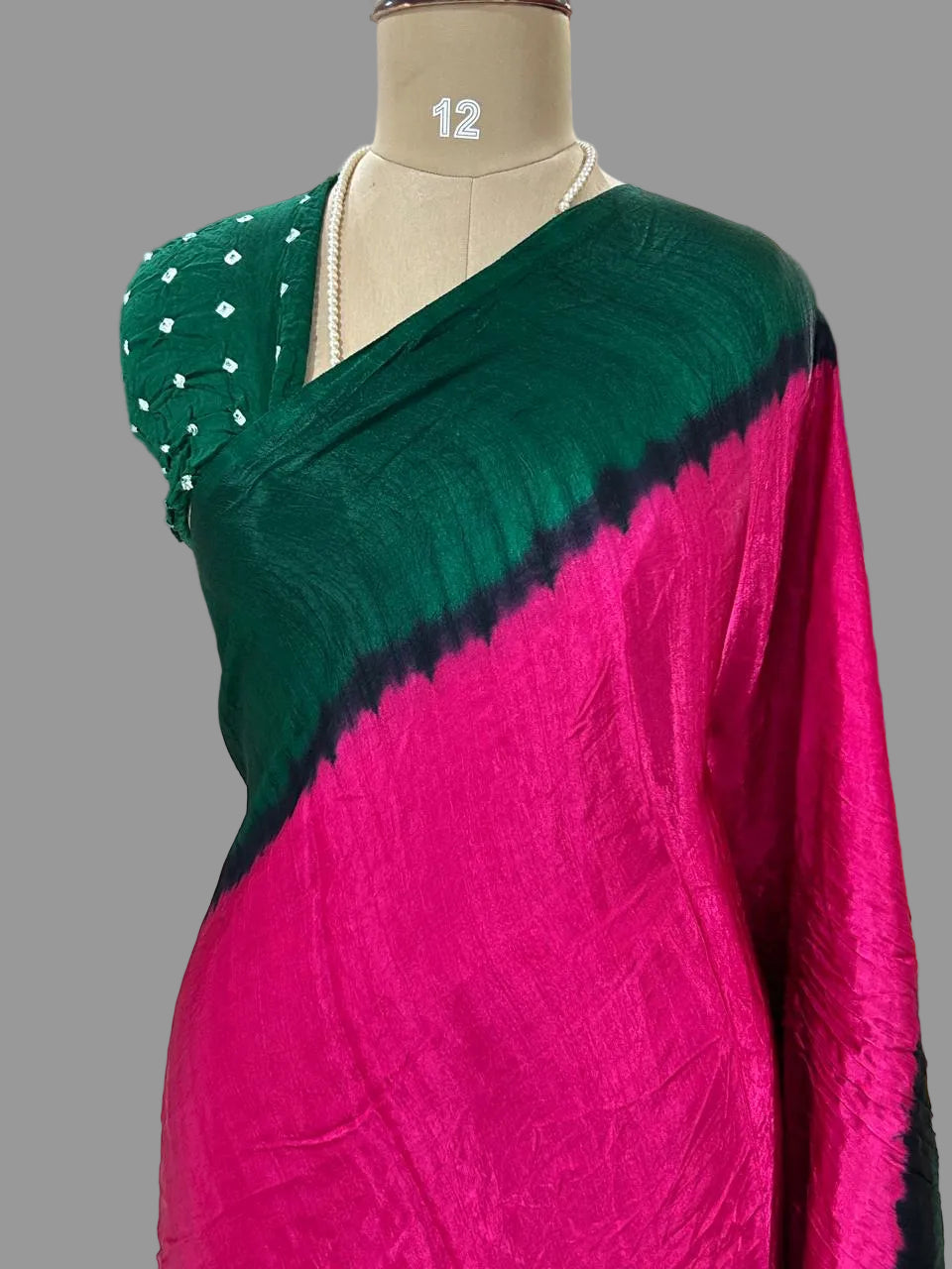 Rani pink n bottle green modal 102 saree