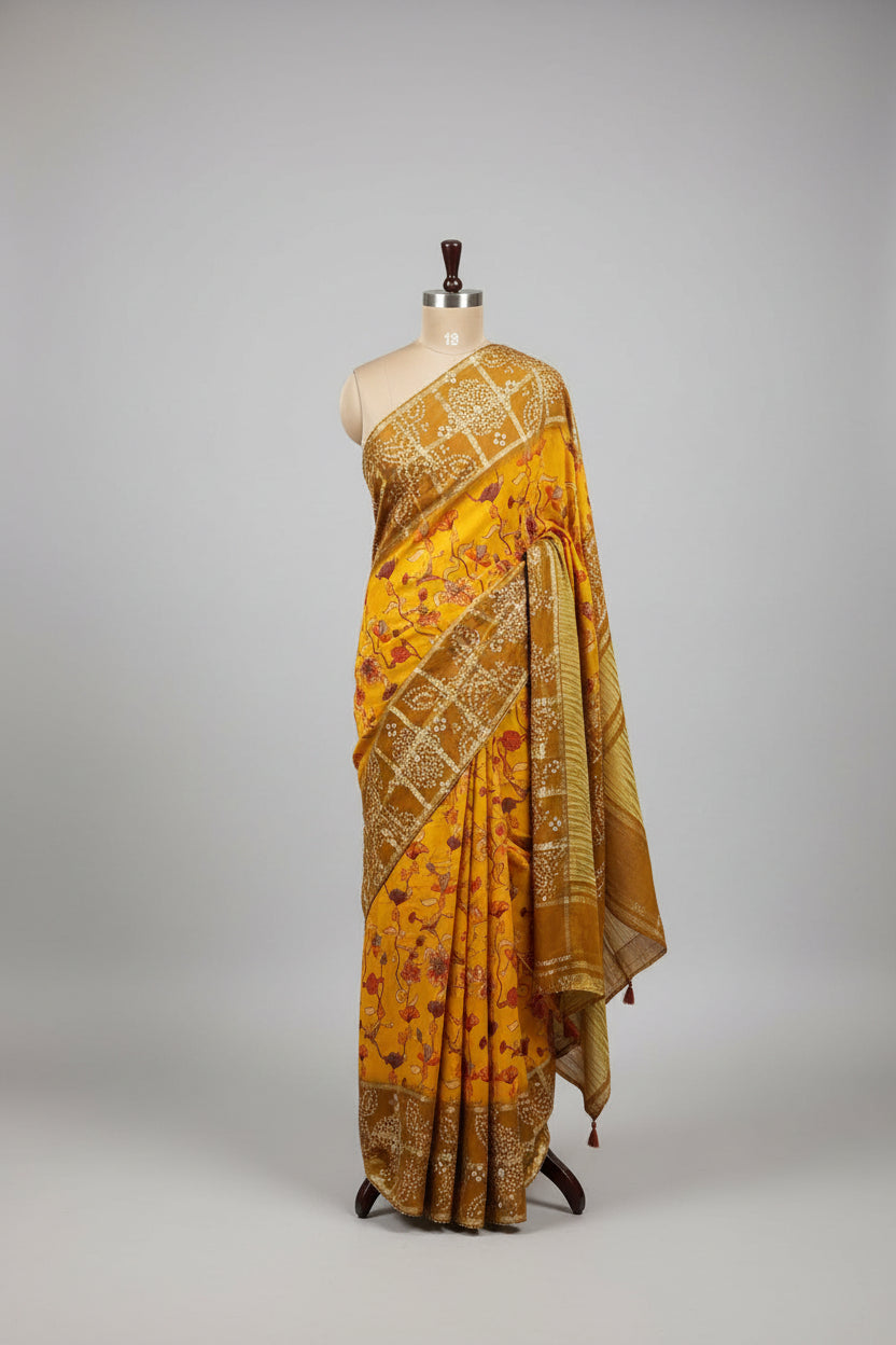 Yellow Patola modal satin 102 saree