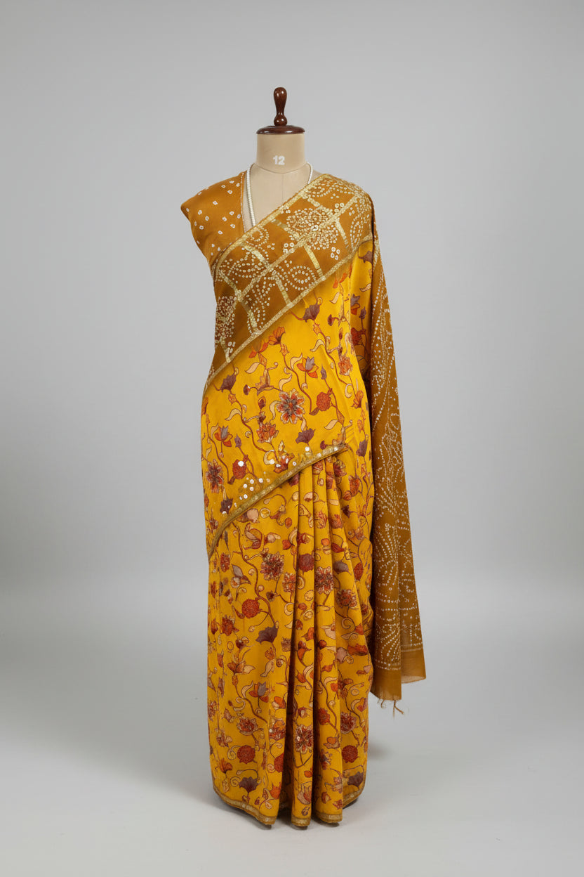 Yellow Patola modal satin 102 saree