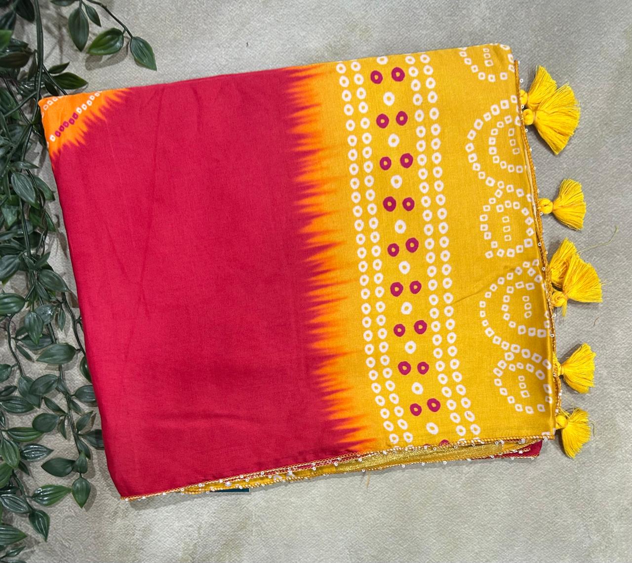 Red Patola modal satin 102 saree