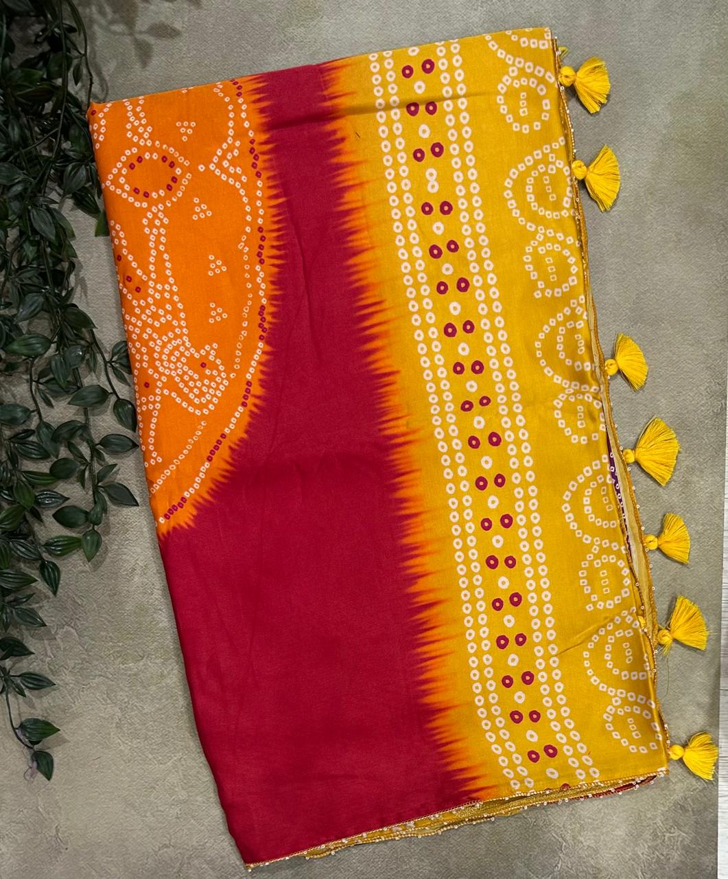 Red Patola modal satin 102 saree
